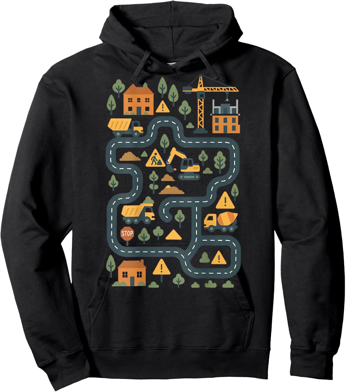 (ON Back) Tired Dads Club Play Construction Car On Dad Back Hoodie - Hoodie | Black