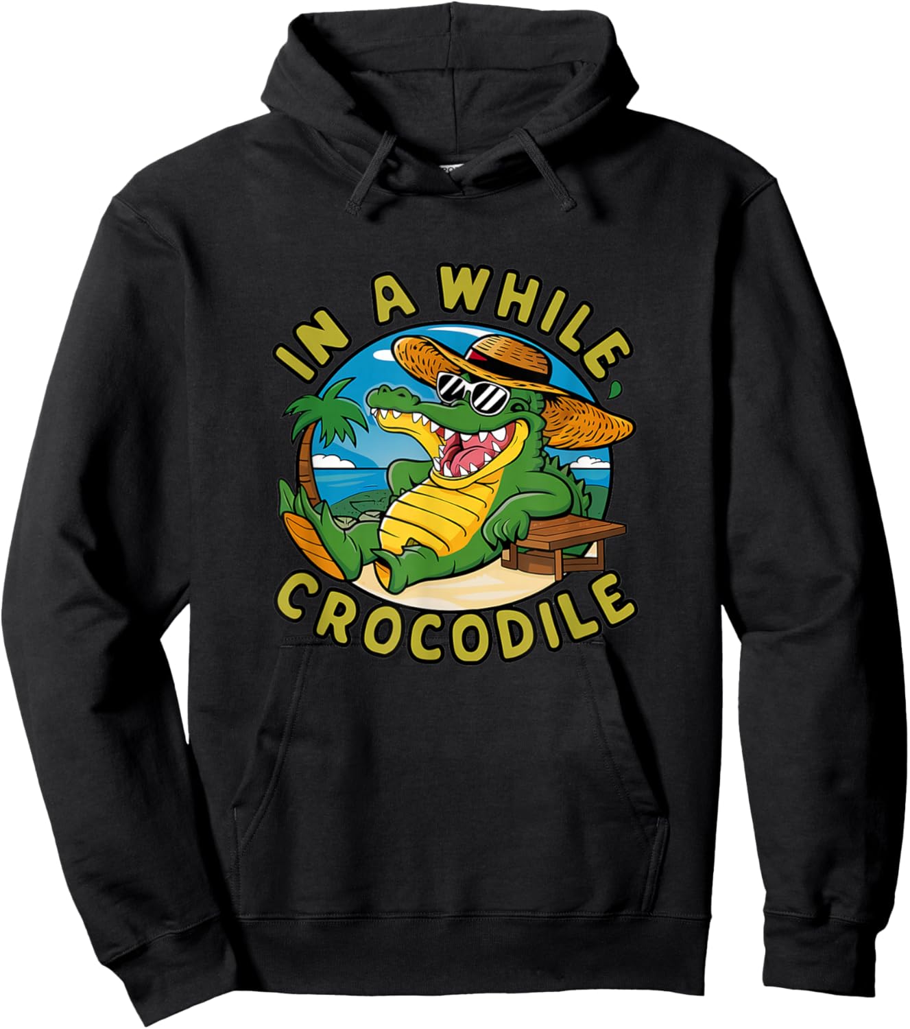 Crocodile In A While Gift, Black, S Hoodie - Hoodie | Black