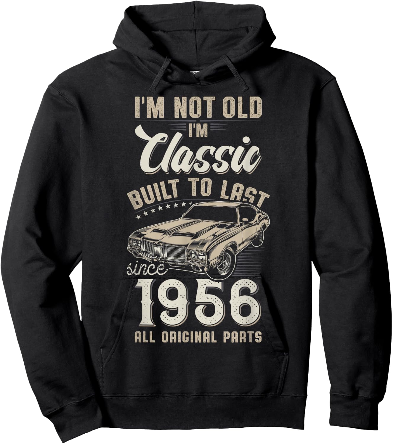 69th Birthday Born in 1956 Collectible Car Hoodie - Hoodie | Black