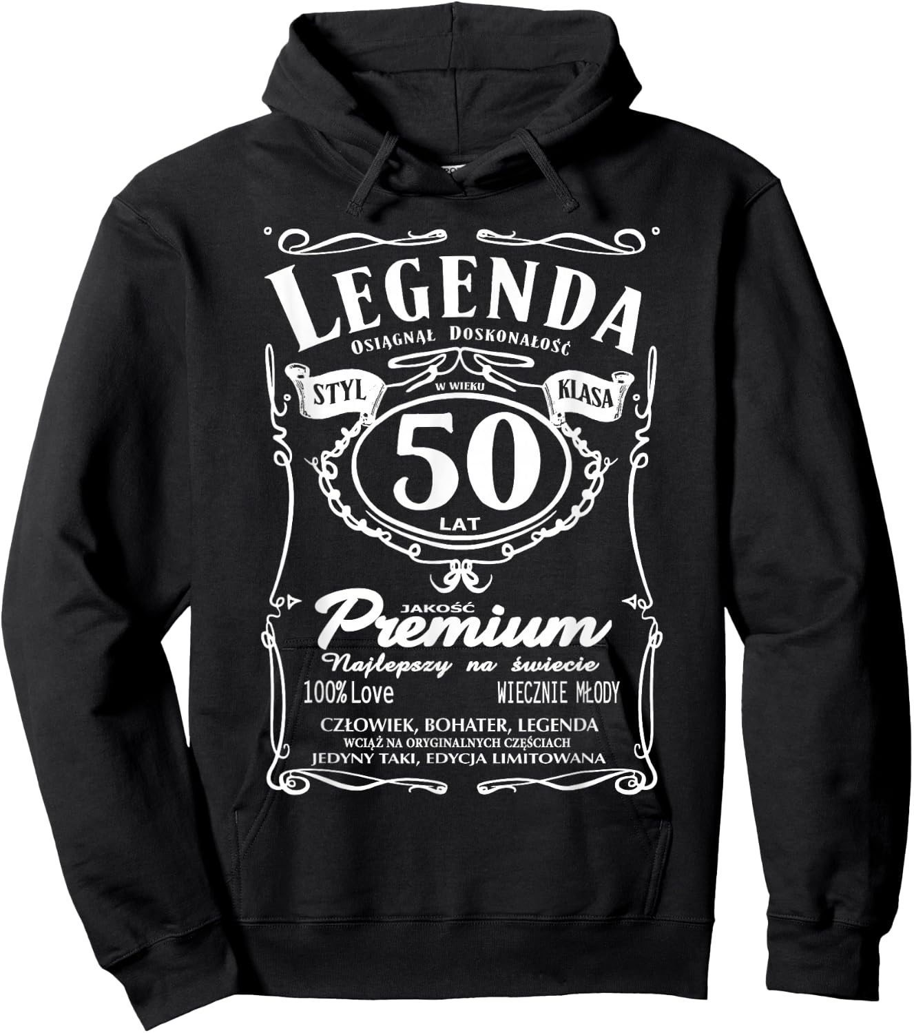 50 Urodziny 50 Lat Polska Koszulka Urodzinowa Prezent Polish Hoodie - Hoodie | Black