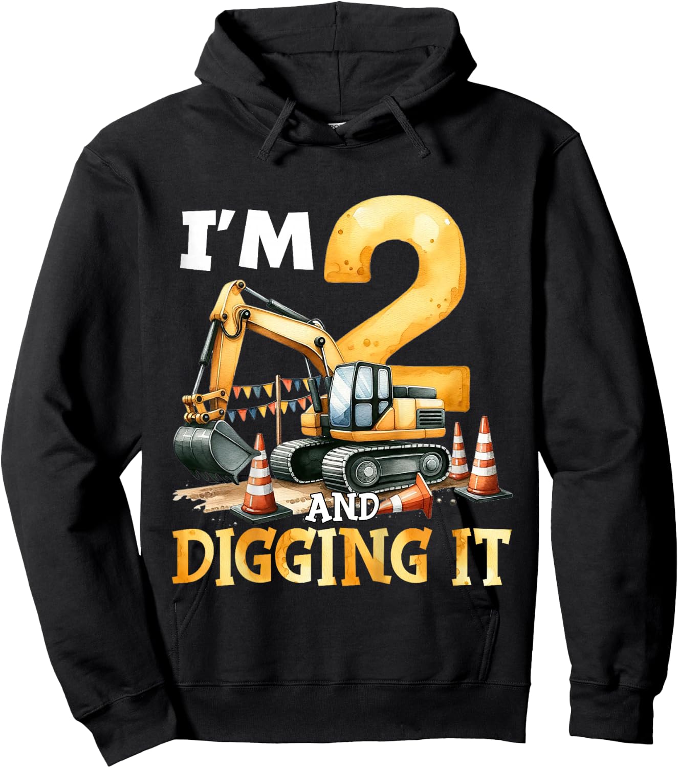 2 Ans 2 Ans garçon Construction garçon 2 Ans Hoodie - Hoodie | Black