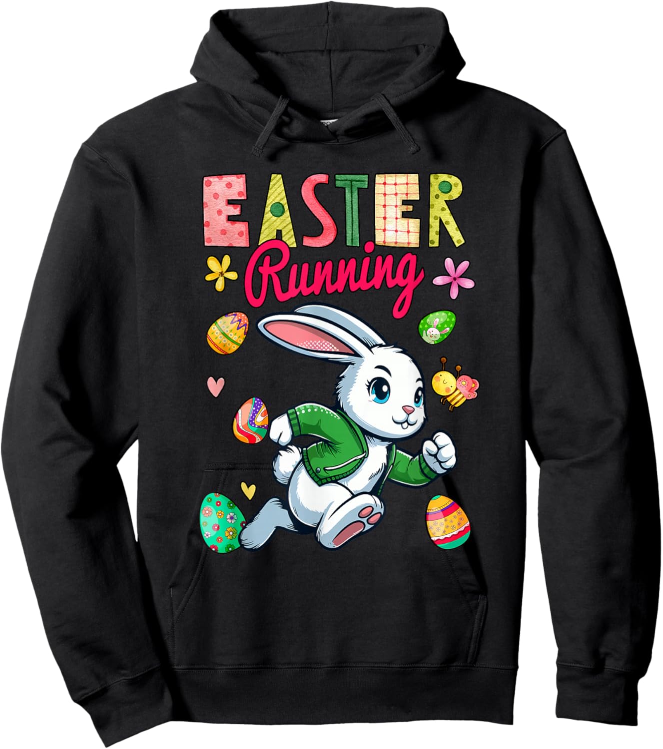 Easter Running Costume Bunny Runner Matching Family Kids Hoodie - Hoodie | Black