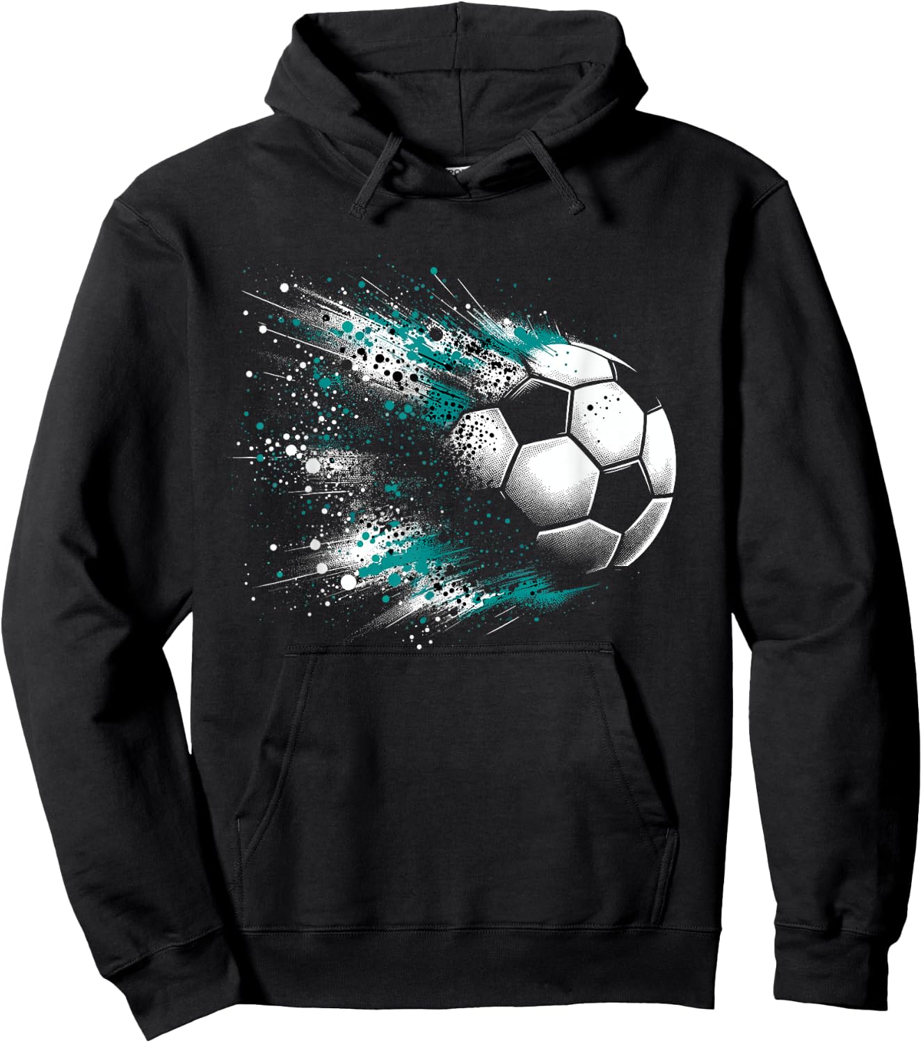 Soccer Ball Splash Art Soccer Fan Football Lover Player Hoodie - Hoodie | Black