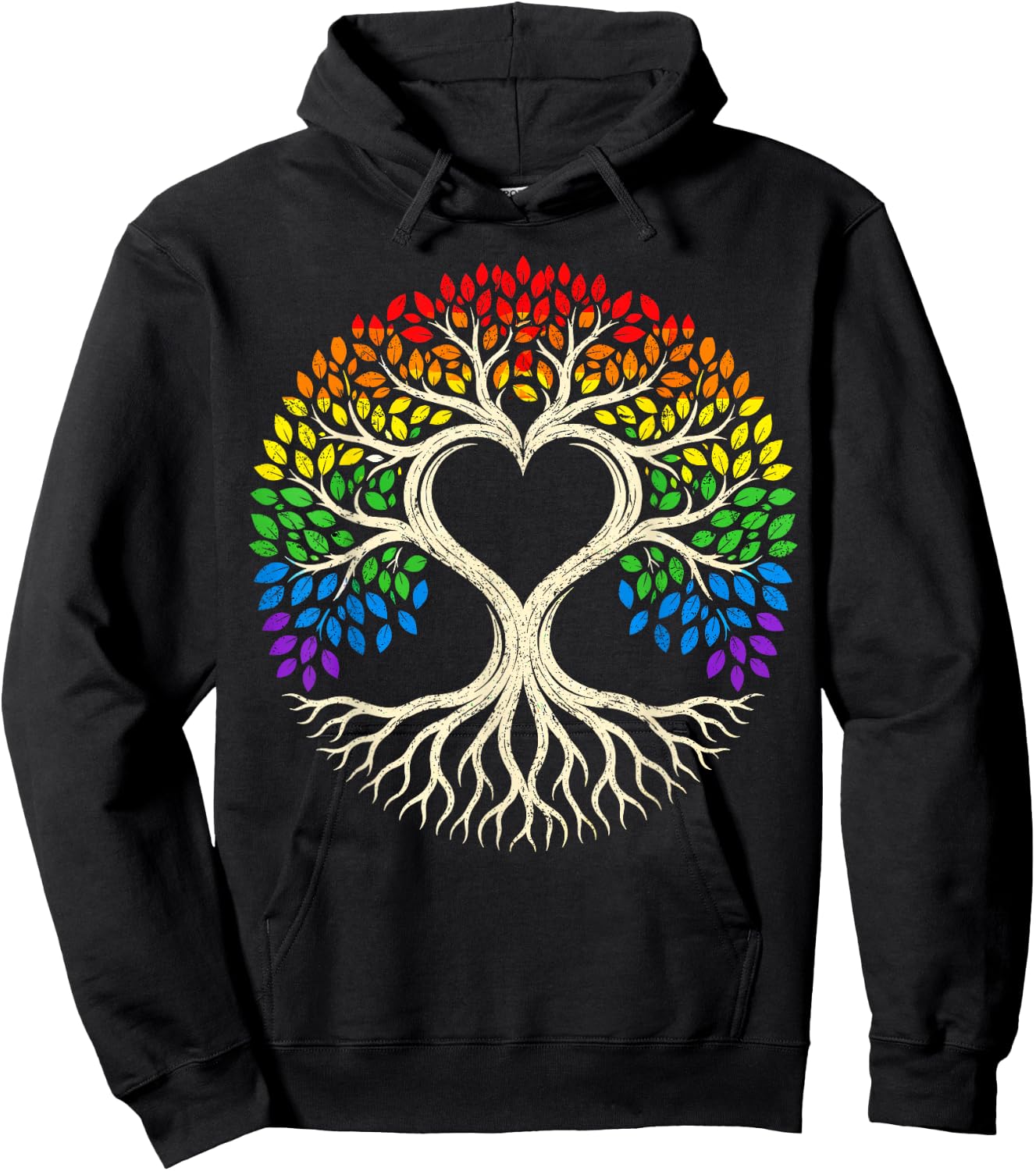 Tree Life Rainbow LGBT Flag Ally Gay Pride Hoodie - Hoodie | Black