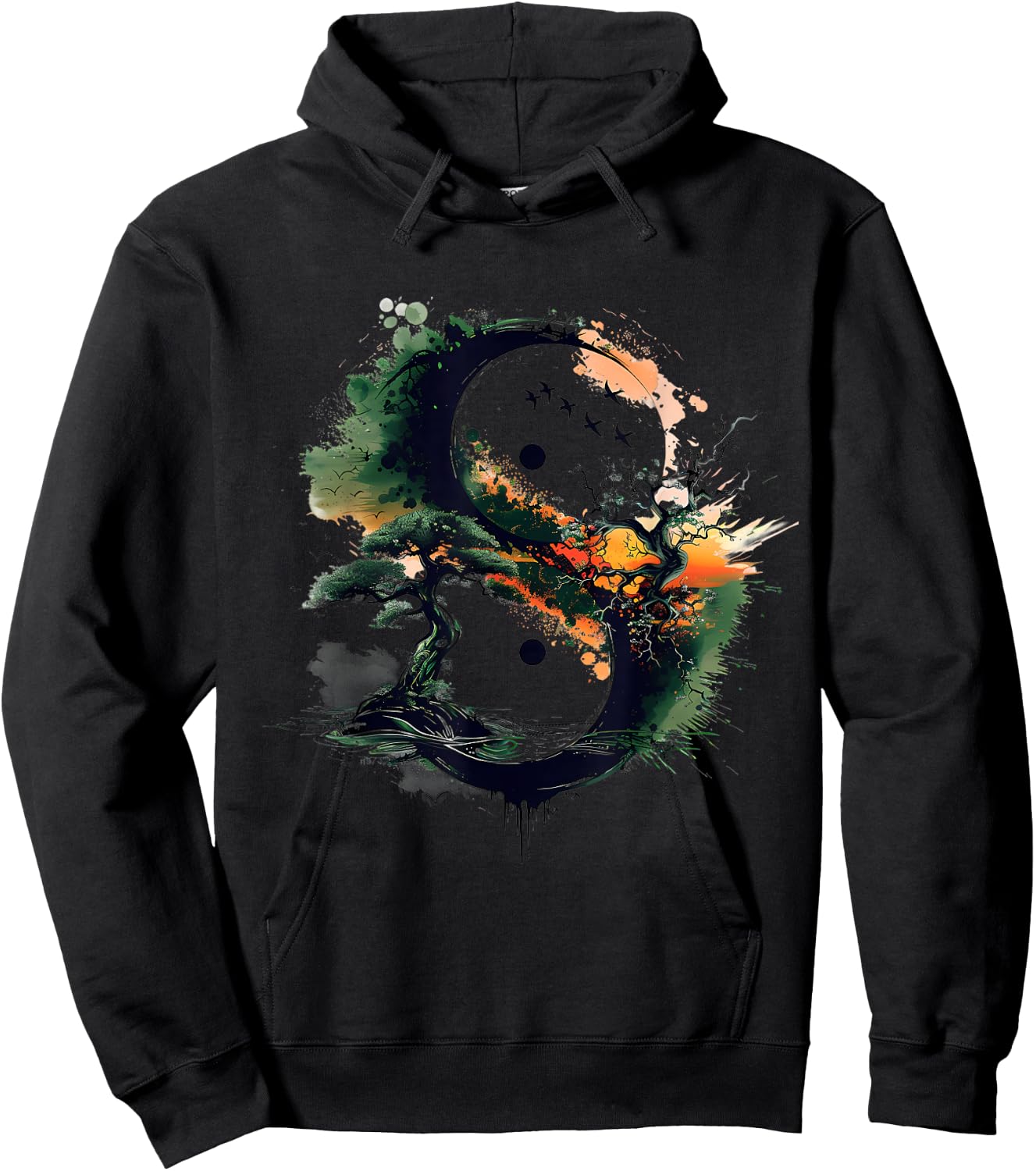 Yin Yang Nature Libra Zen Symbol Buddhism Meditation Hoodie - Hoodie | Black
