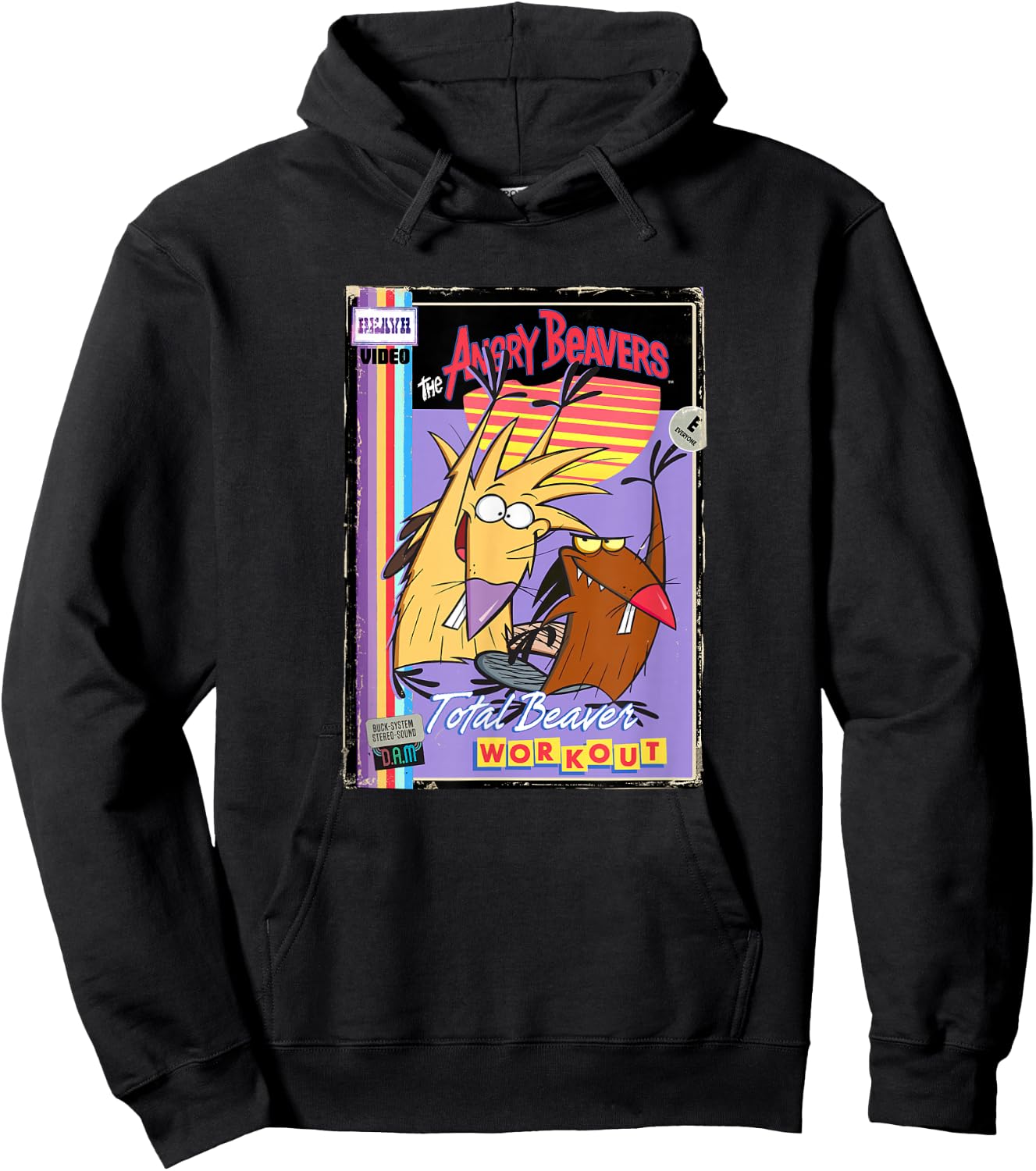 Angry Beavers Total Beaver Workout Retro Vintage Video Tape Hoodie - Hoodie | Black