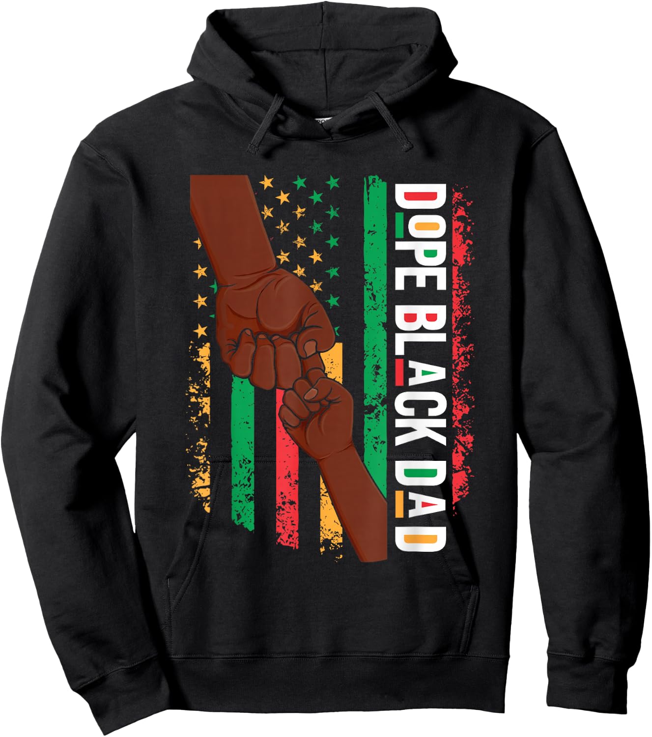Fathers Day Dope Black Dad African American Pride Father Men Hoodie - Hoodie | Black