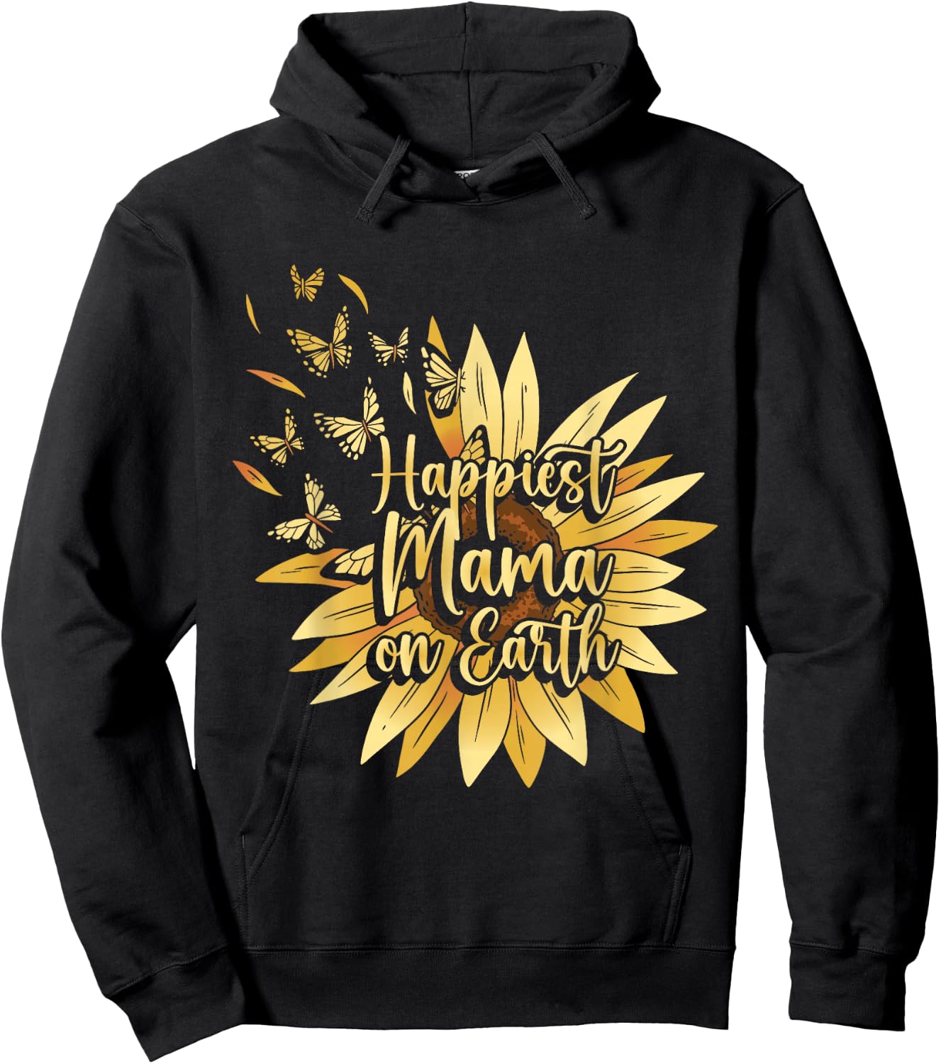 Yellow Flower Mom Sunflower Summer Hoodie - Hoodie | Black