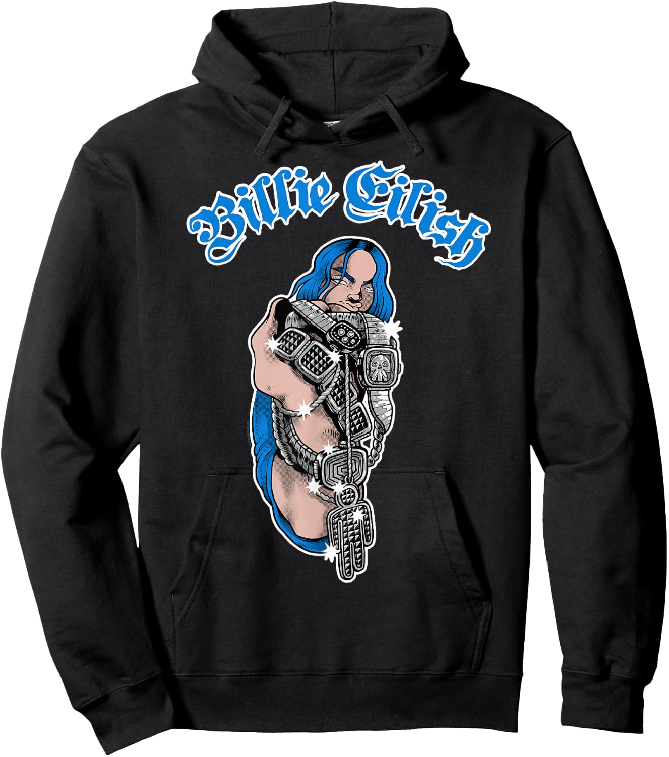 Billie Eilish Bling Music by Rock Off Hoodie - Hoodie | Black