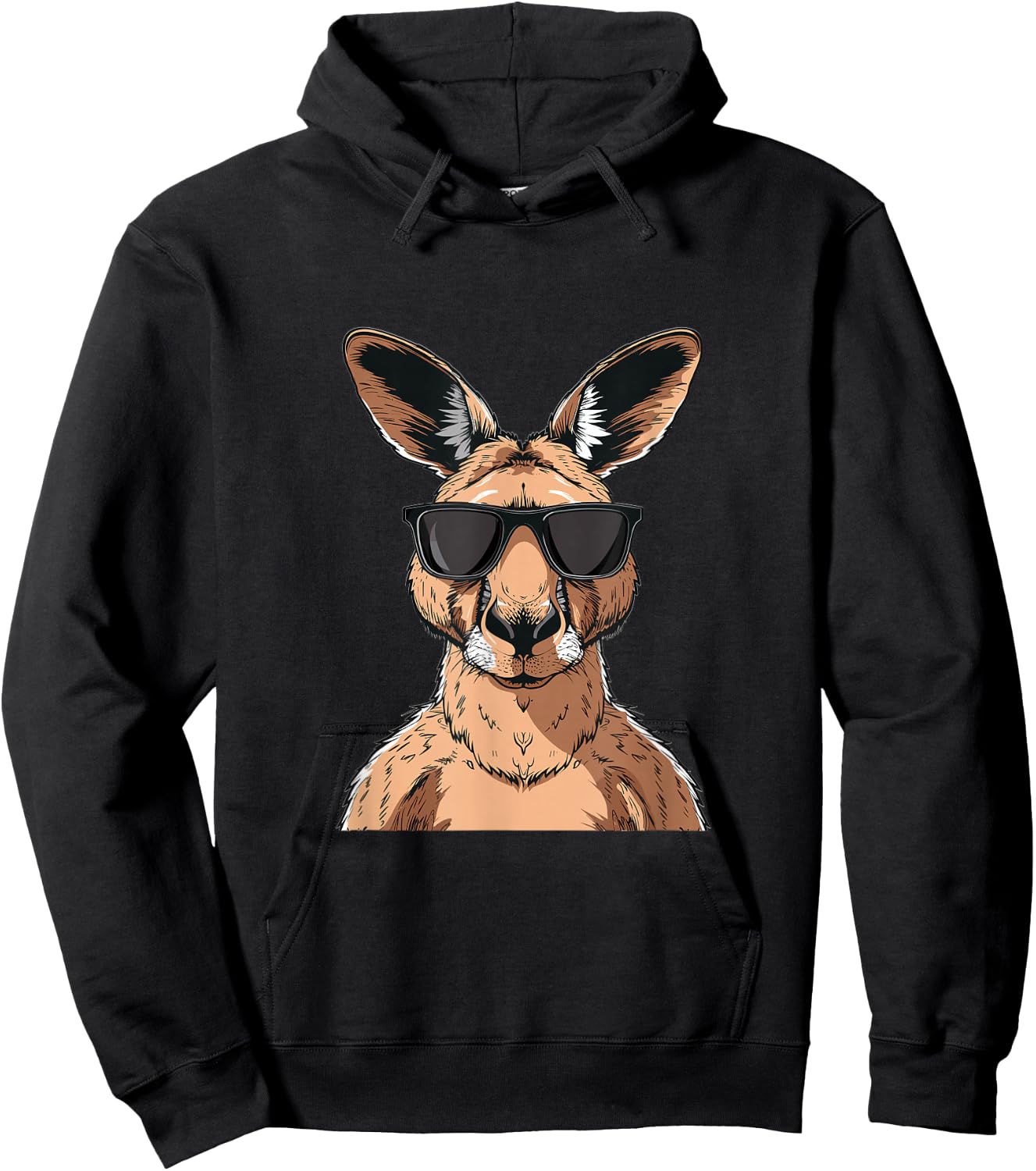 Kangaroo Sunglasses Lover Graphic Hoodie - Hoodie | Black