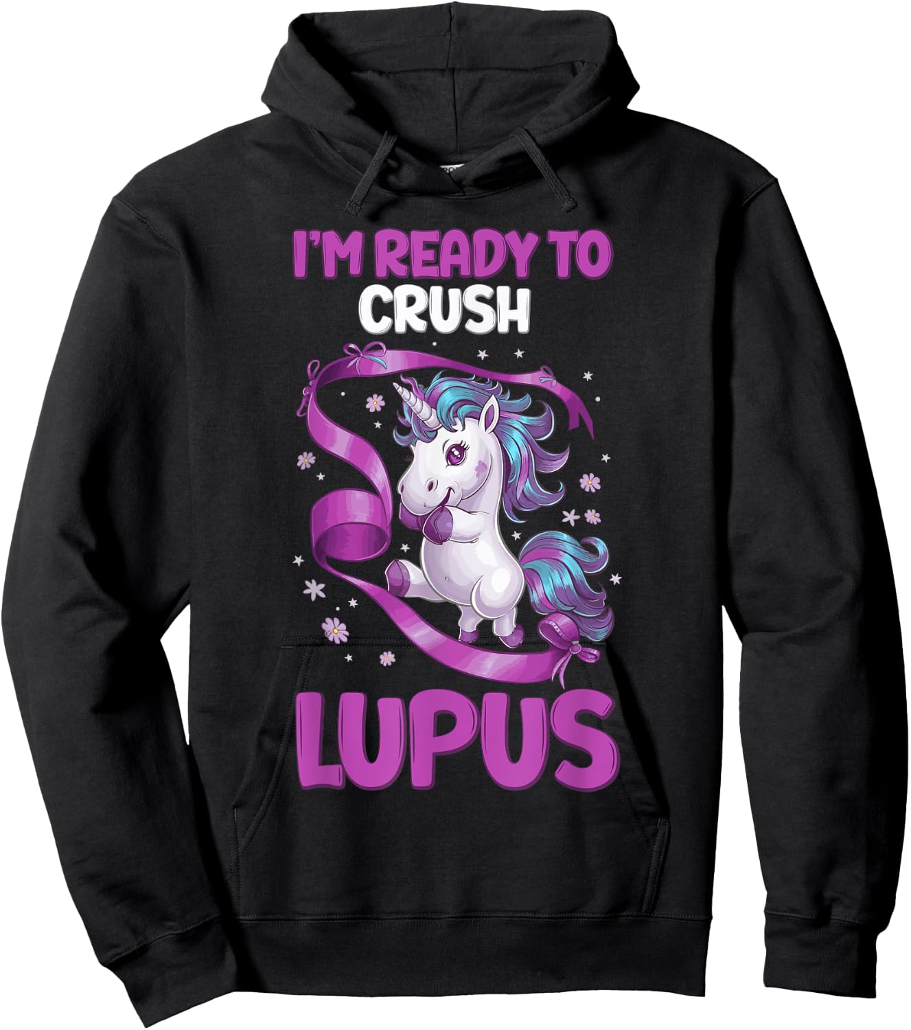 Unleash the Power: I'm Ready to Crush Lupus Unicorn Hoodie - Hoodie | Black