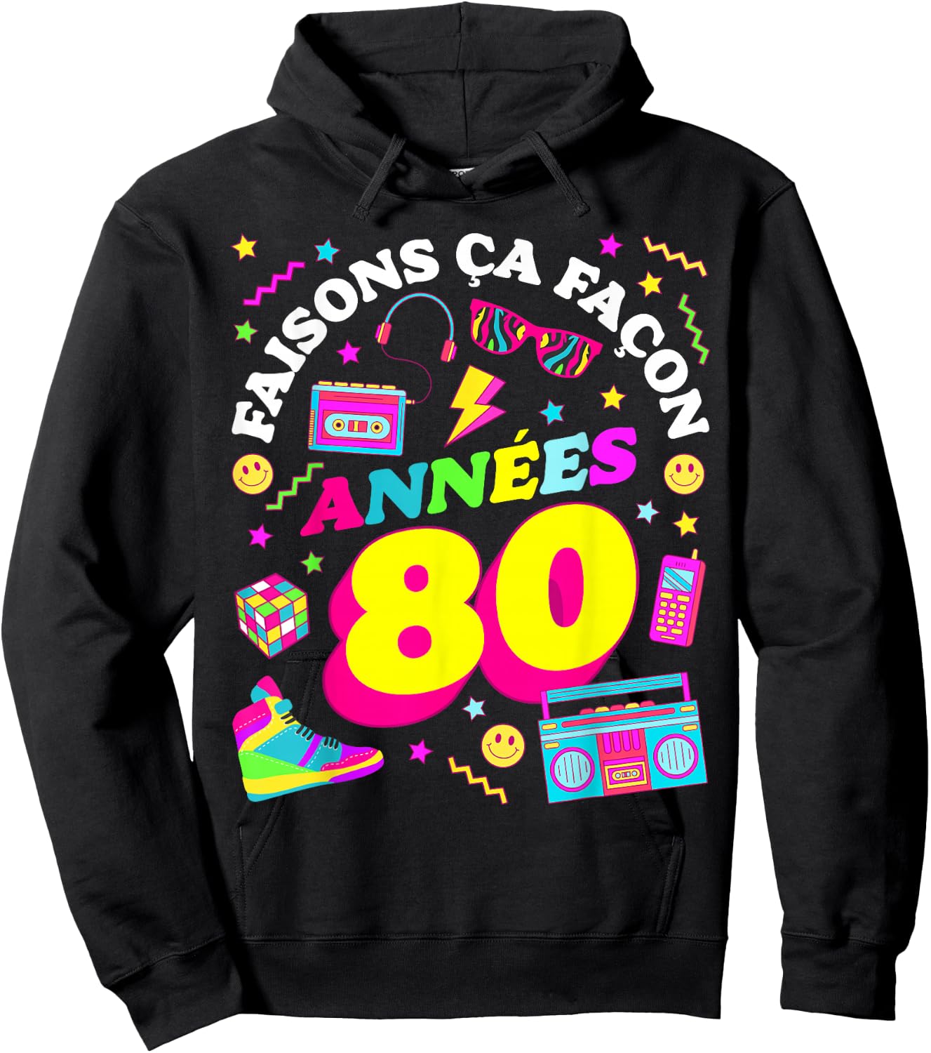 Party 80s Birthday Party 80s Retro Style Hoodie - Hoodie | Black