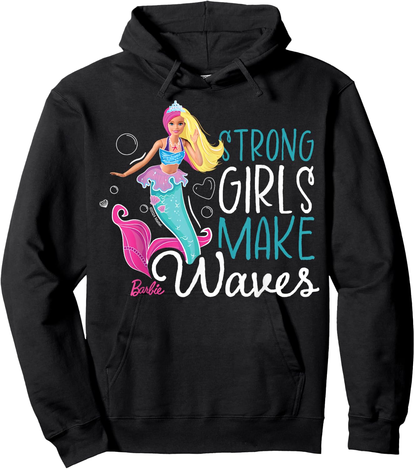 Barbie Mermaid Strong Girls Make Waves Hoodie - Hoodie | Black