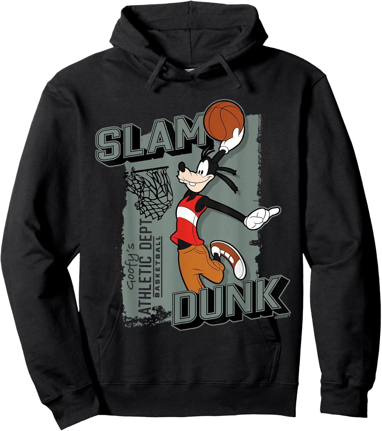 Disney Goofy Sports Basketball Slam Dunk Athletic Dept , black Hoodie - Hoodie | Black