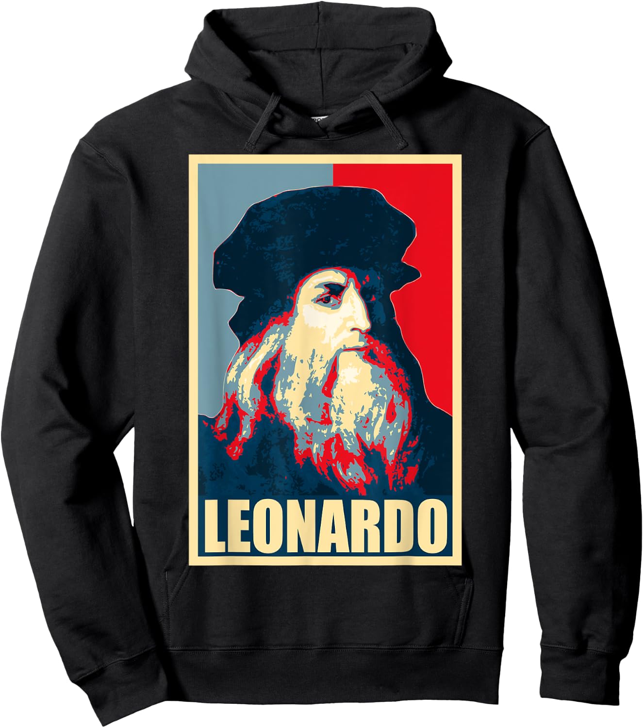 Leonardo Da Vinci Propaganda Poster Style Art Hoodie - Hoodie | Black