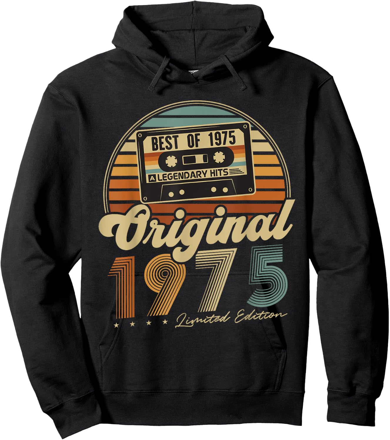Original 1975 Vintage 50th Birthday Gift Man Woman , Black, S Hoodie - Hoodie | Black