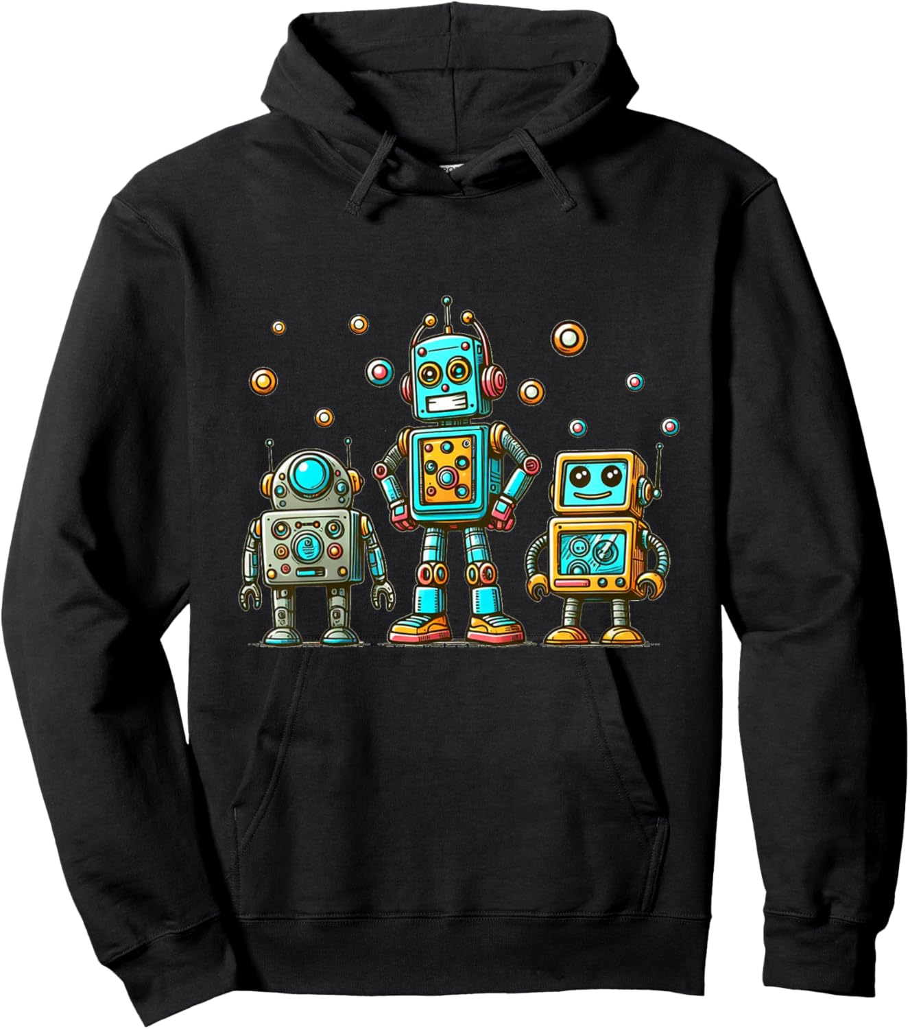 Kids Robot Science Technology Future | Kids Girls & Boys , Blue, 2 Hoodie - Hoodie | Black
