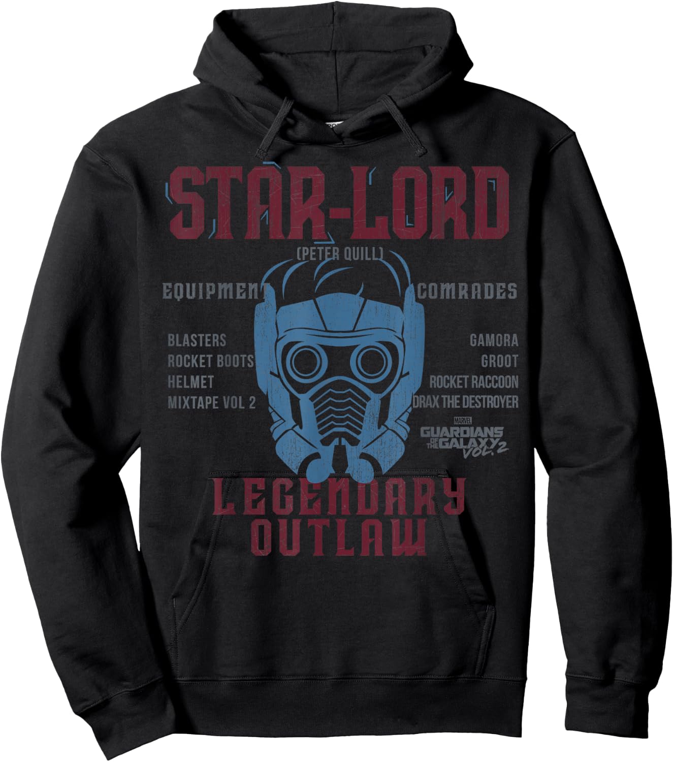Marvel Guardians of The Galaxy Vol. 2 Star-Lord Schematic Hoodie - Hoodie | Black