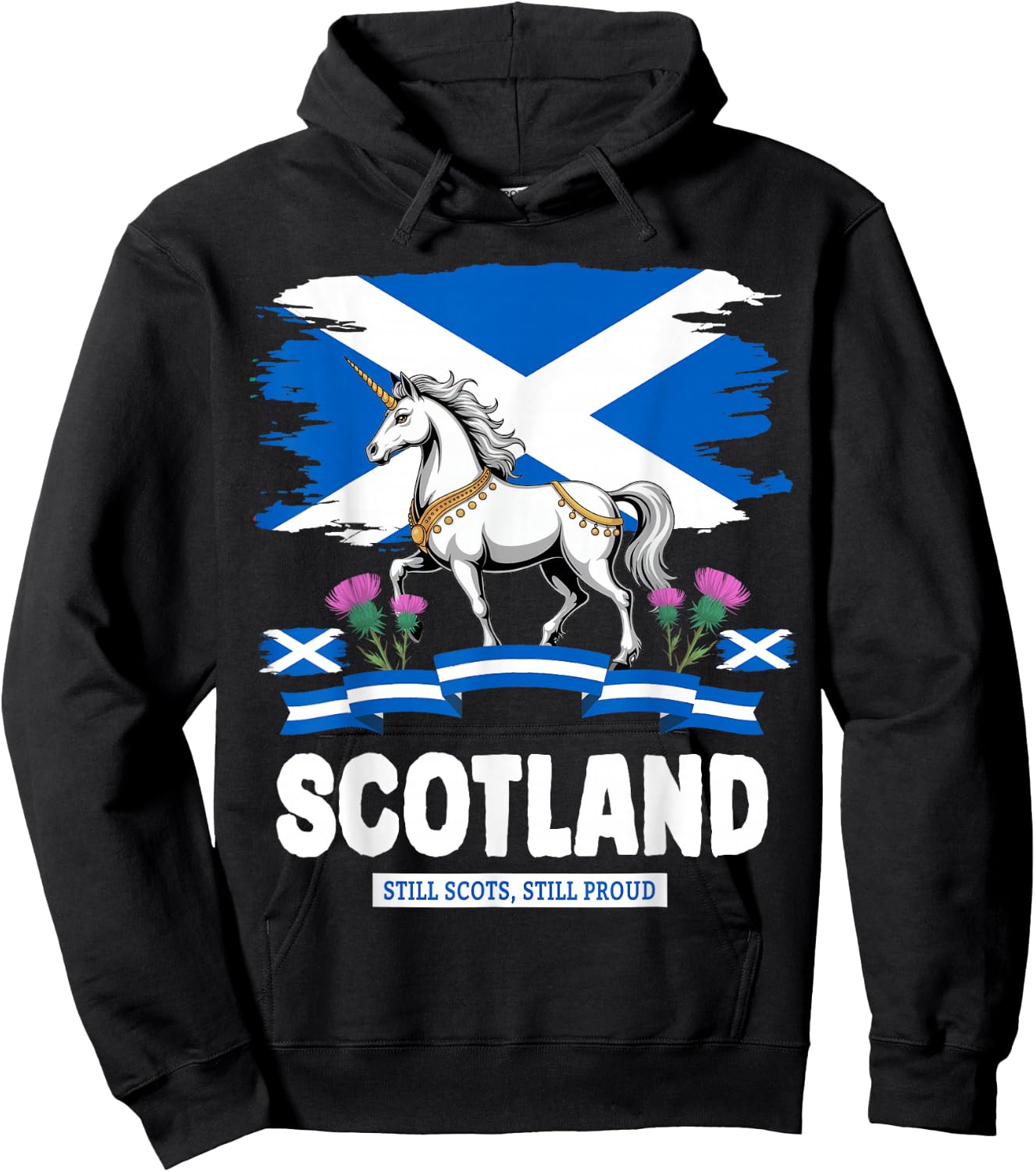 Scottish Unicorn Outfit Idea For Toddlers & Kids Scotland Hoodie - Hoodie | Black