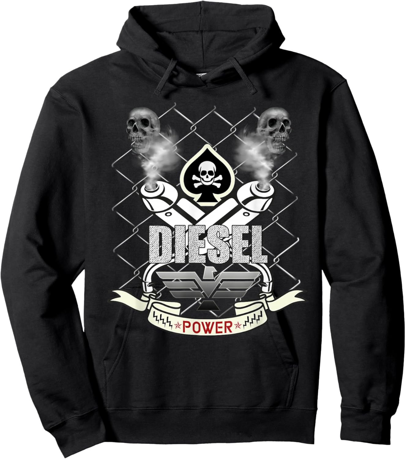 Diesel Power Skull Design , black Hoodie - Hoodie | Black