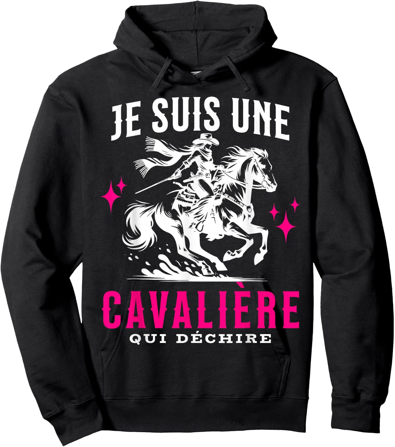 Girl Riding Horse Je Suis Une Rider Qui Déchire , Black, S Hoodie - Hoodie | Black