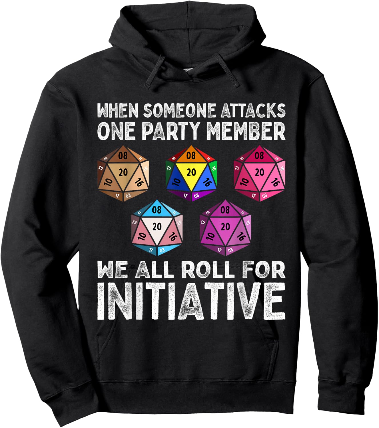 Wenn jemand ein Gruppenmitglied angreift D20 Dice LGBTQ Ally Hoodie - Hoodie | Black