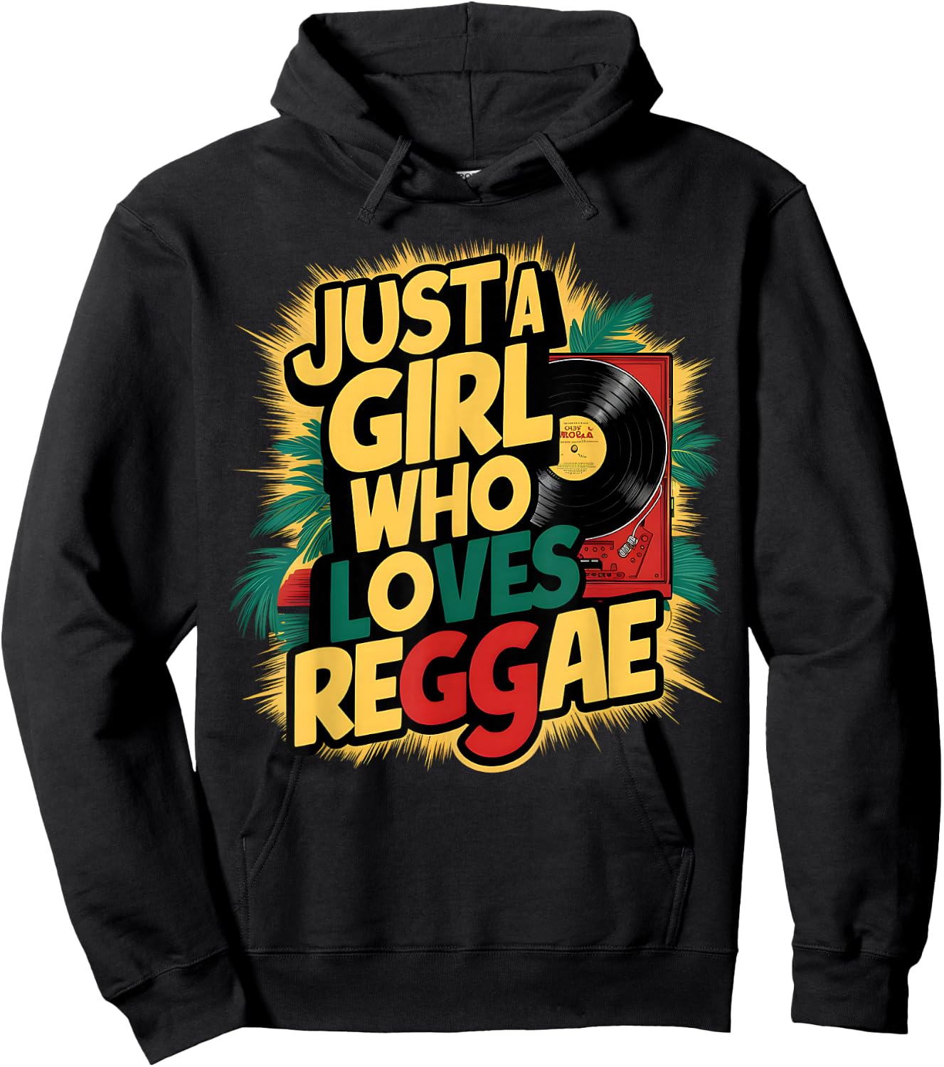 Just A Girl Who Loves Reggae Music Rastafari Rasta Girl Hoodie - Hoodie | Black