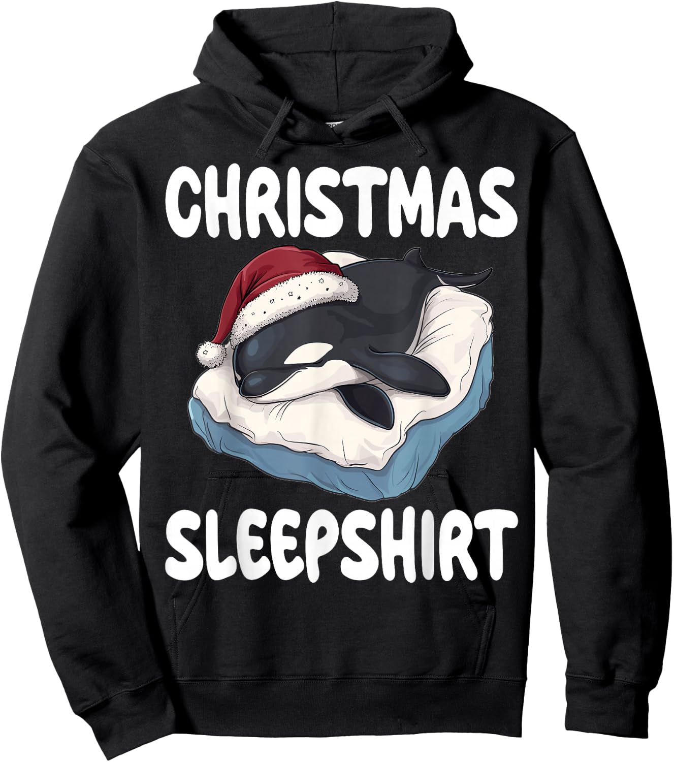 Cute Orca Animal Official Christmas Sleepshirt Hoodie - Hoodie | Black