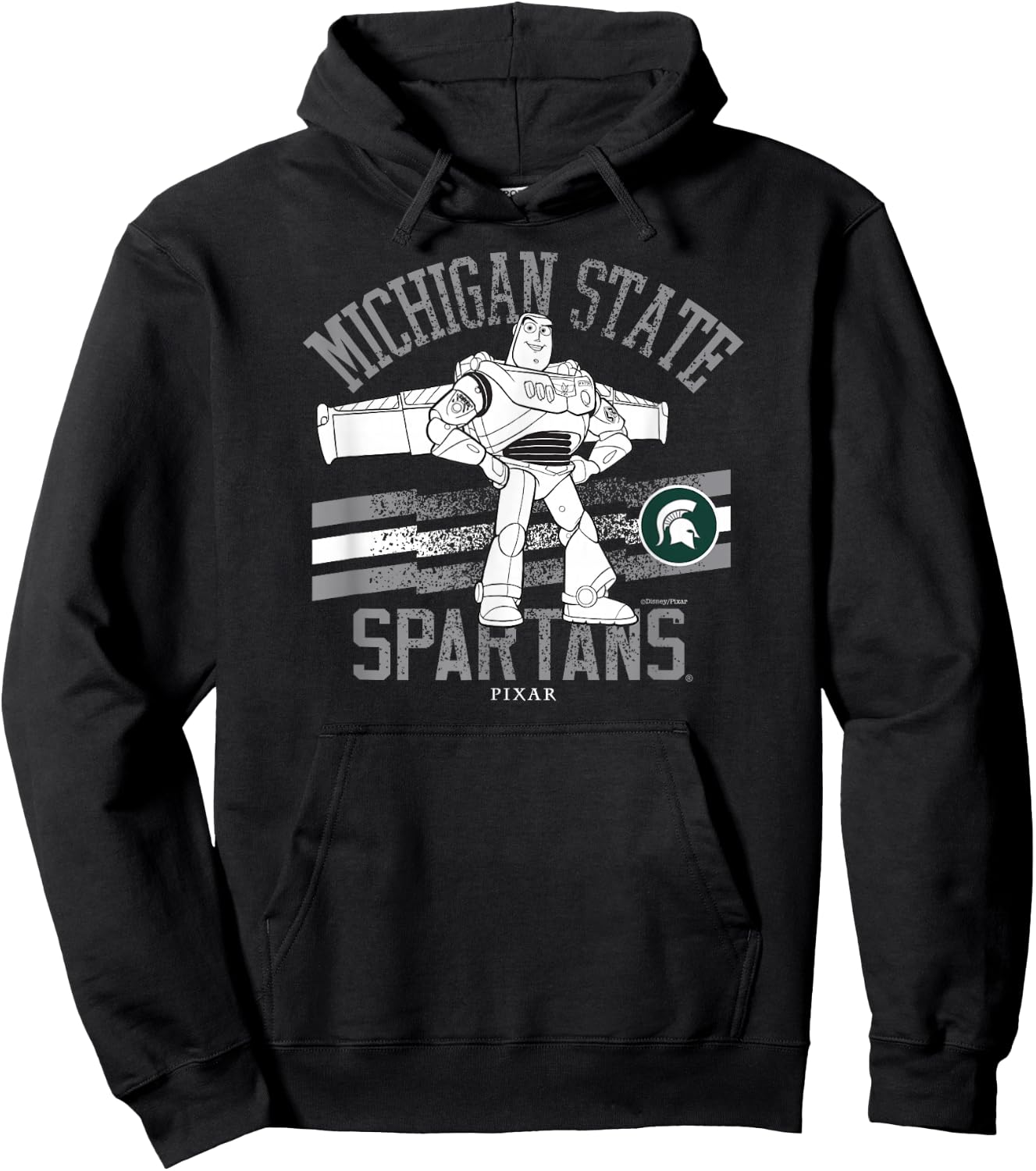Michigan State Spartans Buzz Lightyear Vintage Dark Heather Hoodie - Hoodie | Black