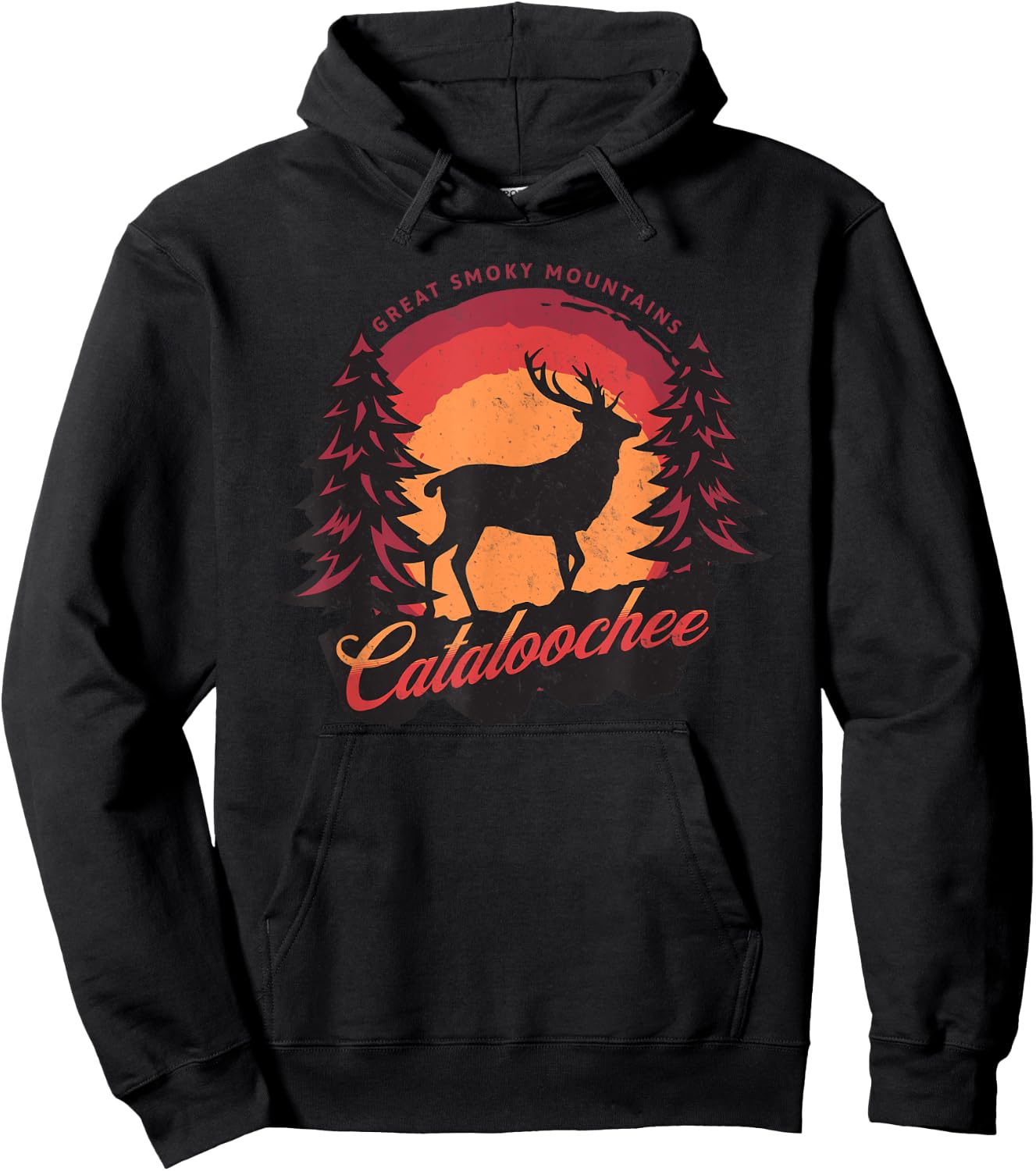 Cataloochee Valley Elk Great Smoky Mountains Hoodie - Hoodie | Black