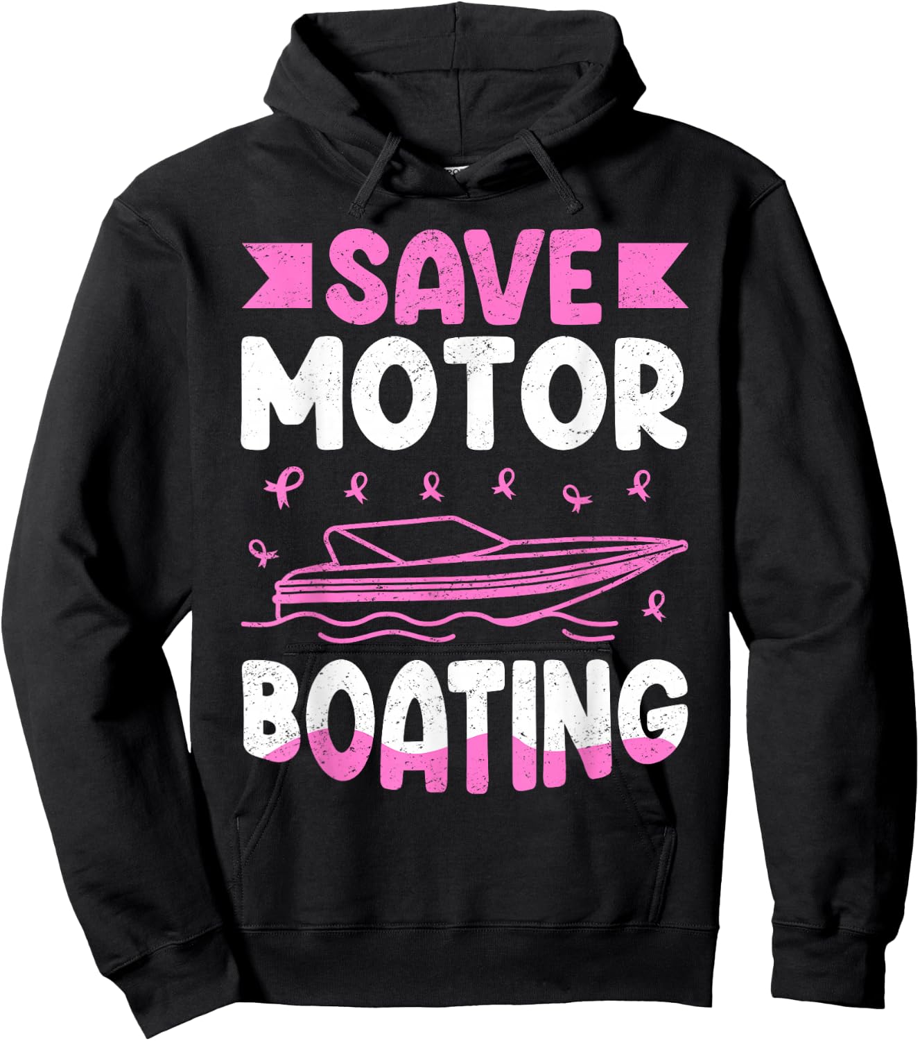 Save Motor Boating Breast Cancer Hoodie - Hoodie | Black