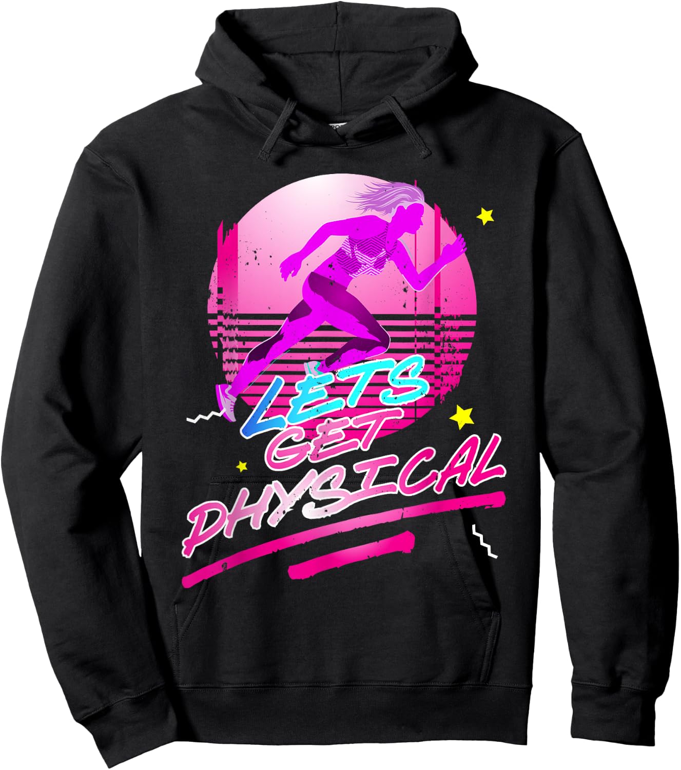 Lets get physical | 80s 90s Style | Workout Gym Retro Hoodie - Hoodie | Black