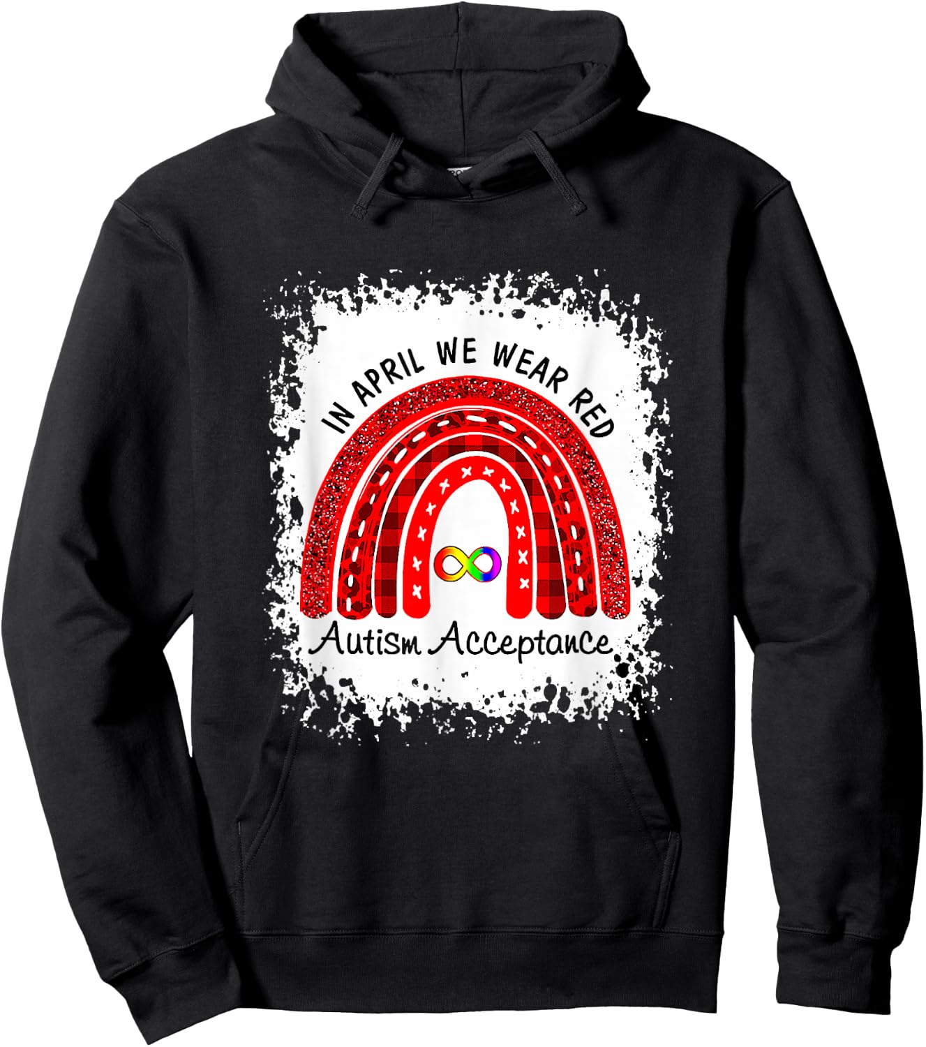 In April Wear Red Instead Autism-Acceptance Hoodie - Hoodie | Black