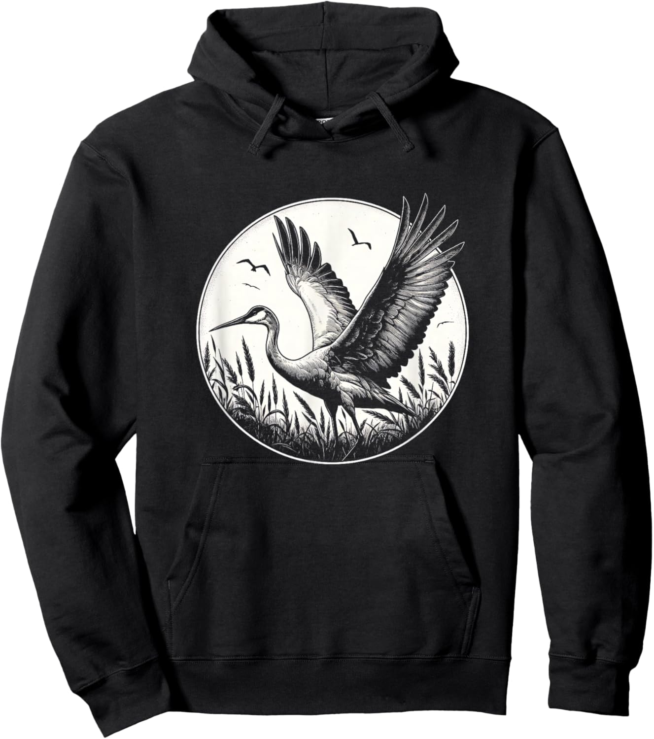 Canada Crane Bird Graphic Design Hoodie - Hoodie | Black