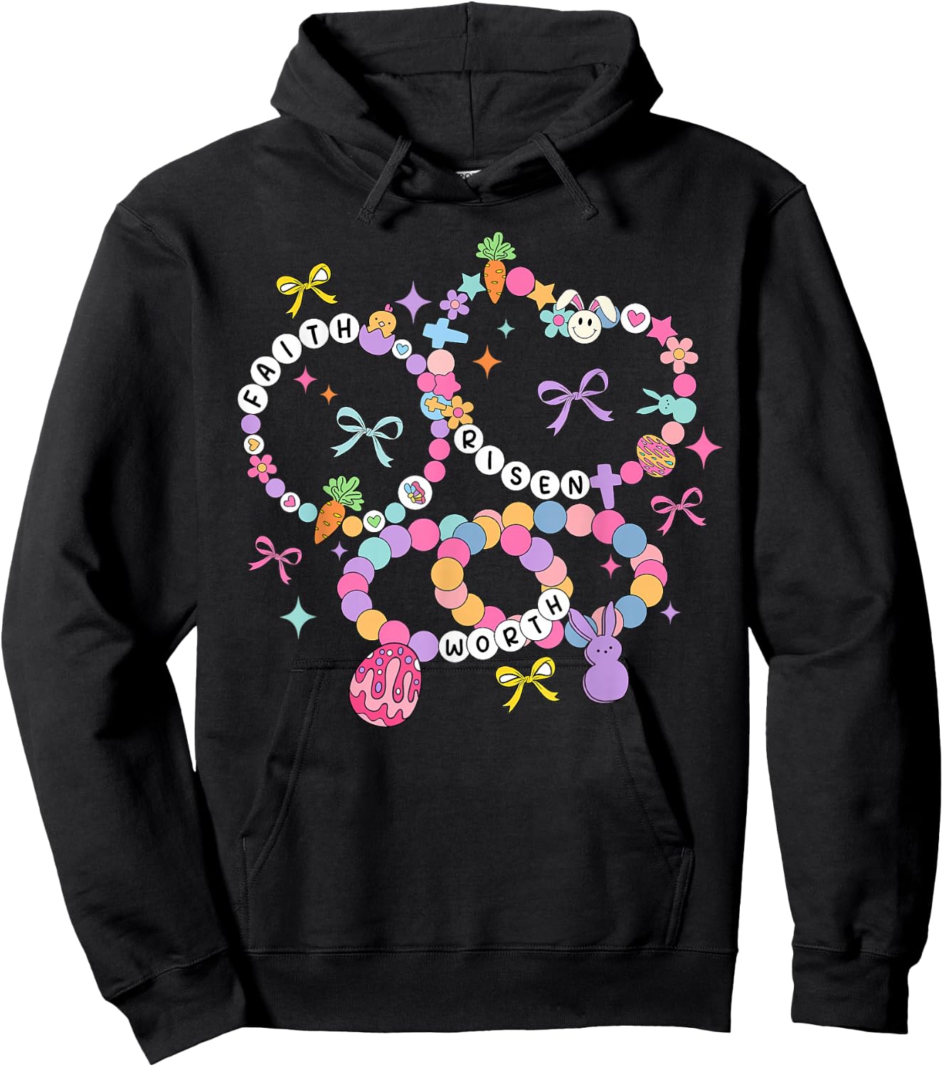 Happy Easter Friendship Bracelets Easter Day Women Girl Kids Hoodie - Hoodie | Black