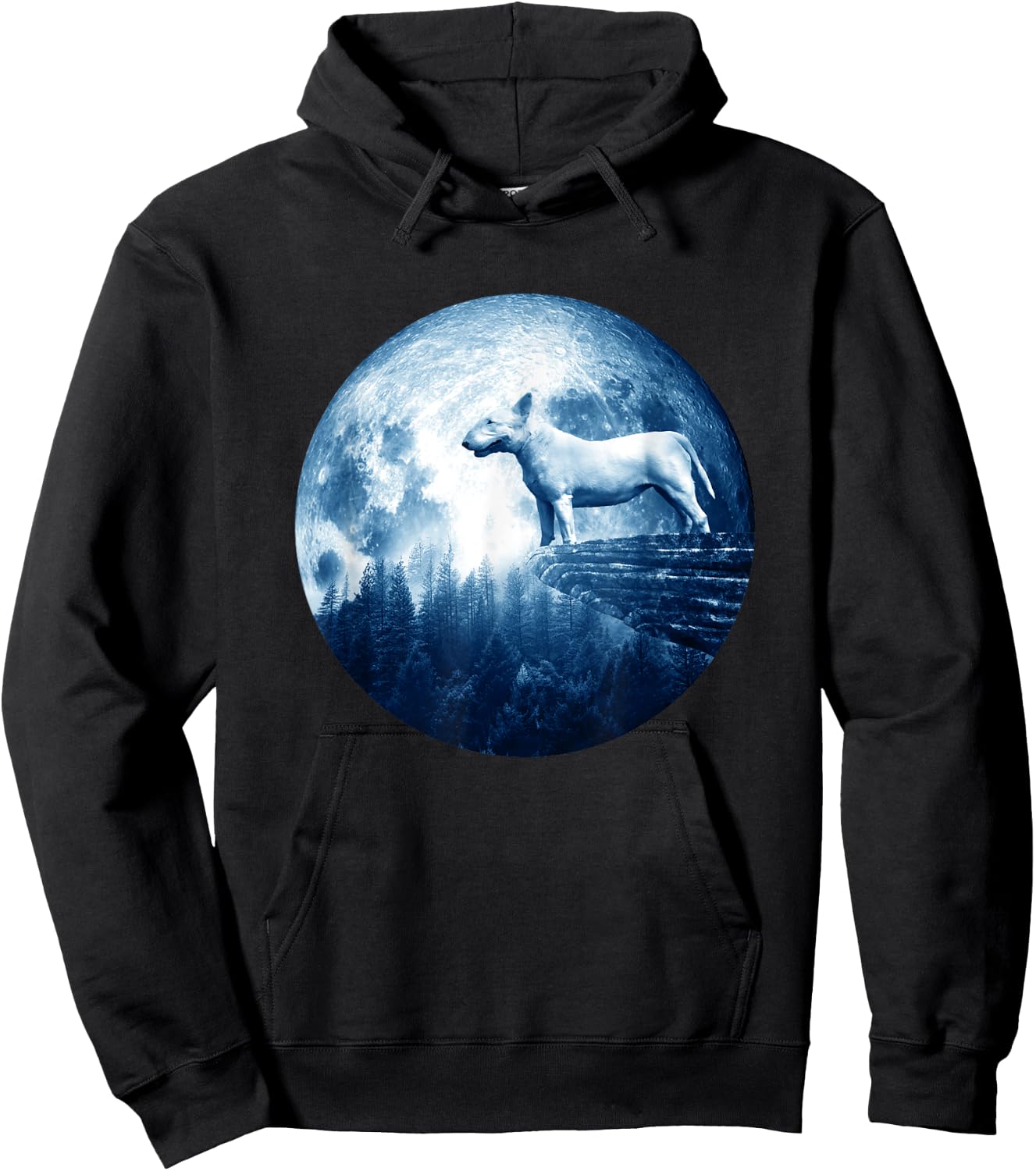Bull Terrier Dog Moon Dog Mom Dad Women Men Dog Lovers Hoodie - Hoodie | Black