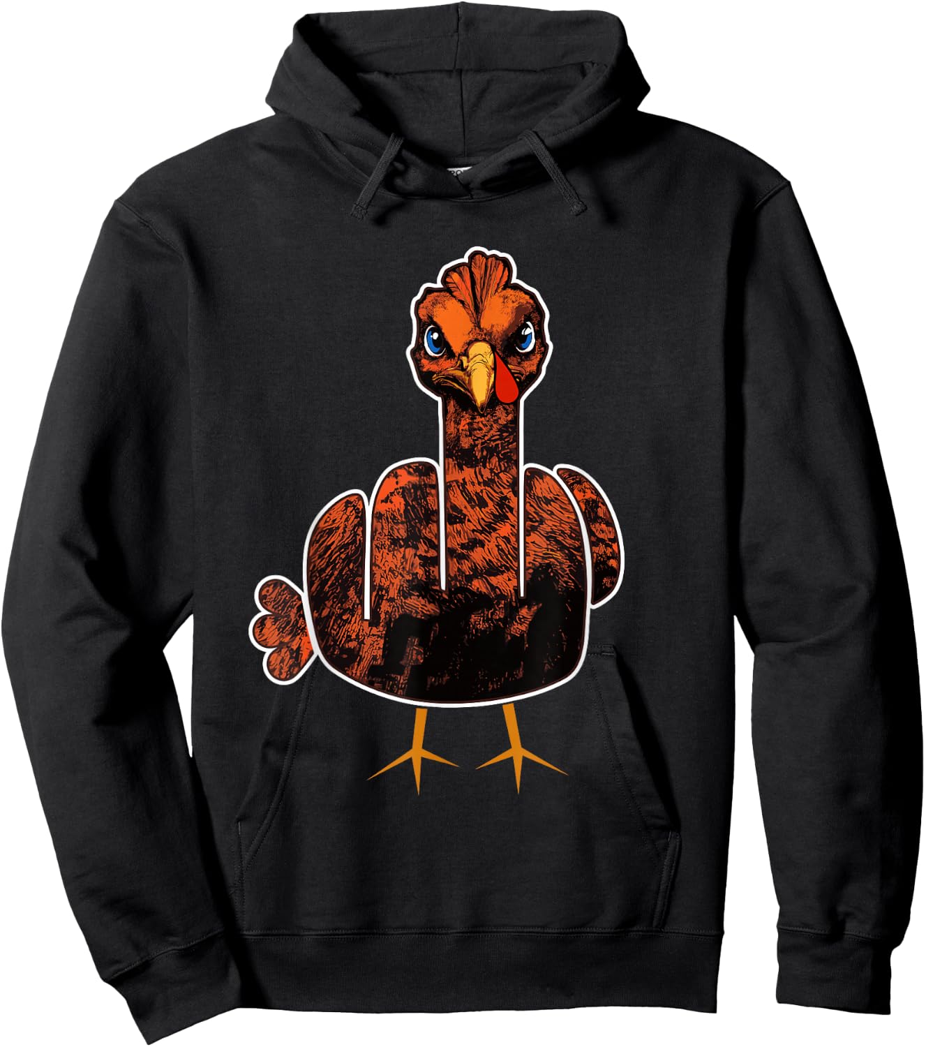 Grumpy Thanksgiving Turkey Hoodie - Hoodie | Black