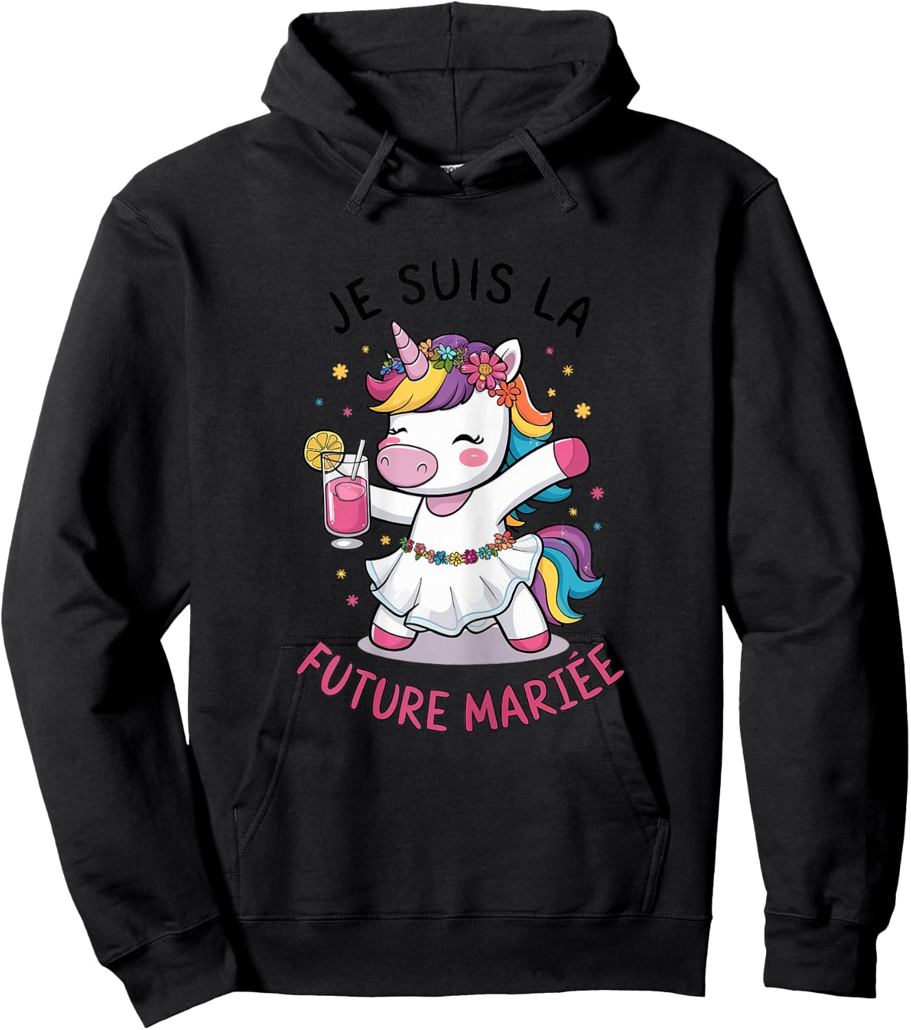 Je Suis La Future Bride Wedding Woman Unicorn , white Hoodie - Hoodie | Black