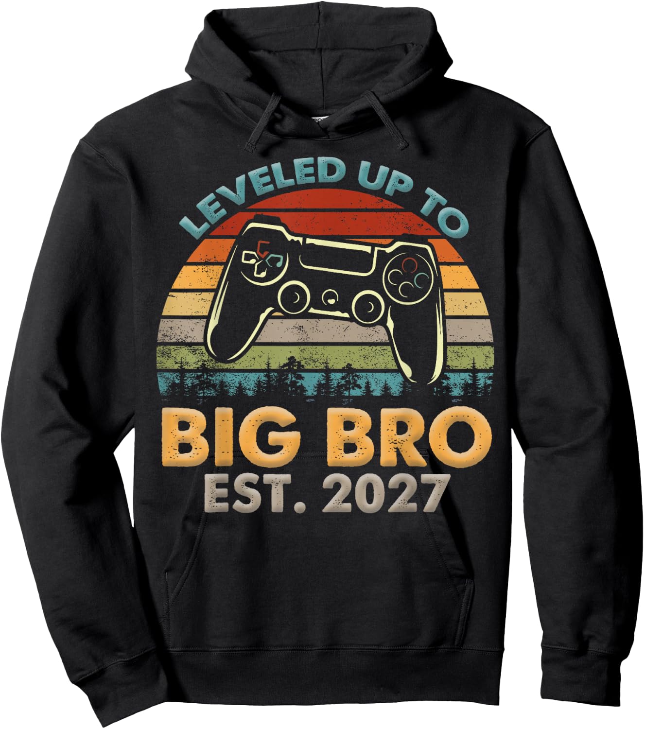 Promoted to Big Bro 2027 Leveled Up to Big Brother Est 2027 Hoodie - Hoodie | Black