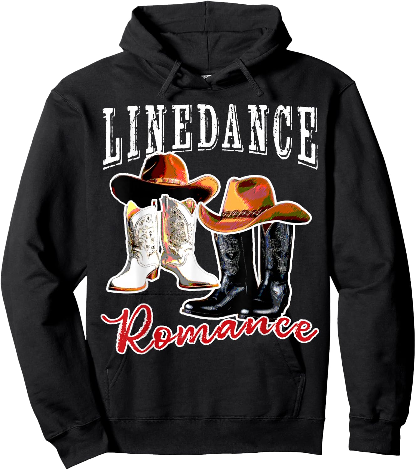 Country Western Theme Couple His Hers Matching Linedancing Hoodie - Hoodie | Black