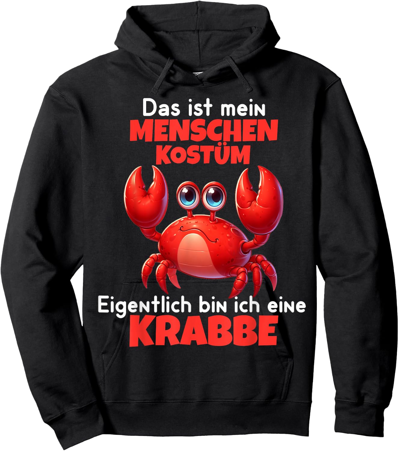 Crab Carnival Cancer Costume Helau Fancy Dress Human Costume , black Hoodie - Hoodie | Black