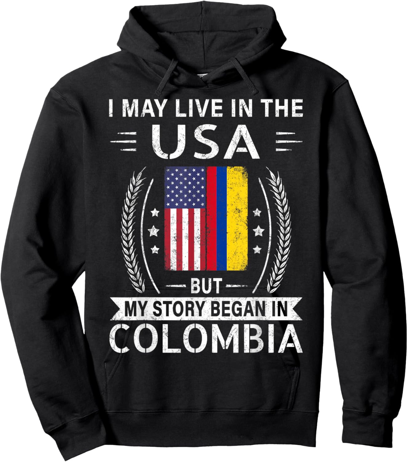 American Colombian Flag Shirt - My Story Began In Colombia Hoodie - Hoodie | Black