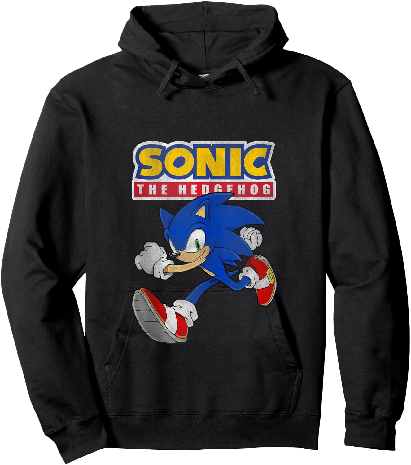 Sonic The Hedgehog Running Sonic Cool Portrait Vintage Hoodie - Hoodie | Black