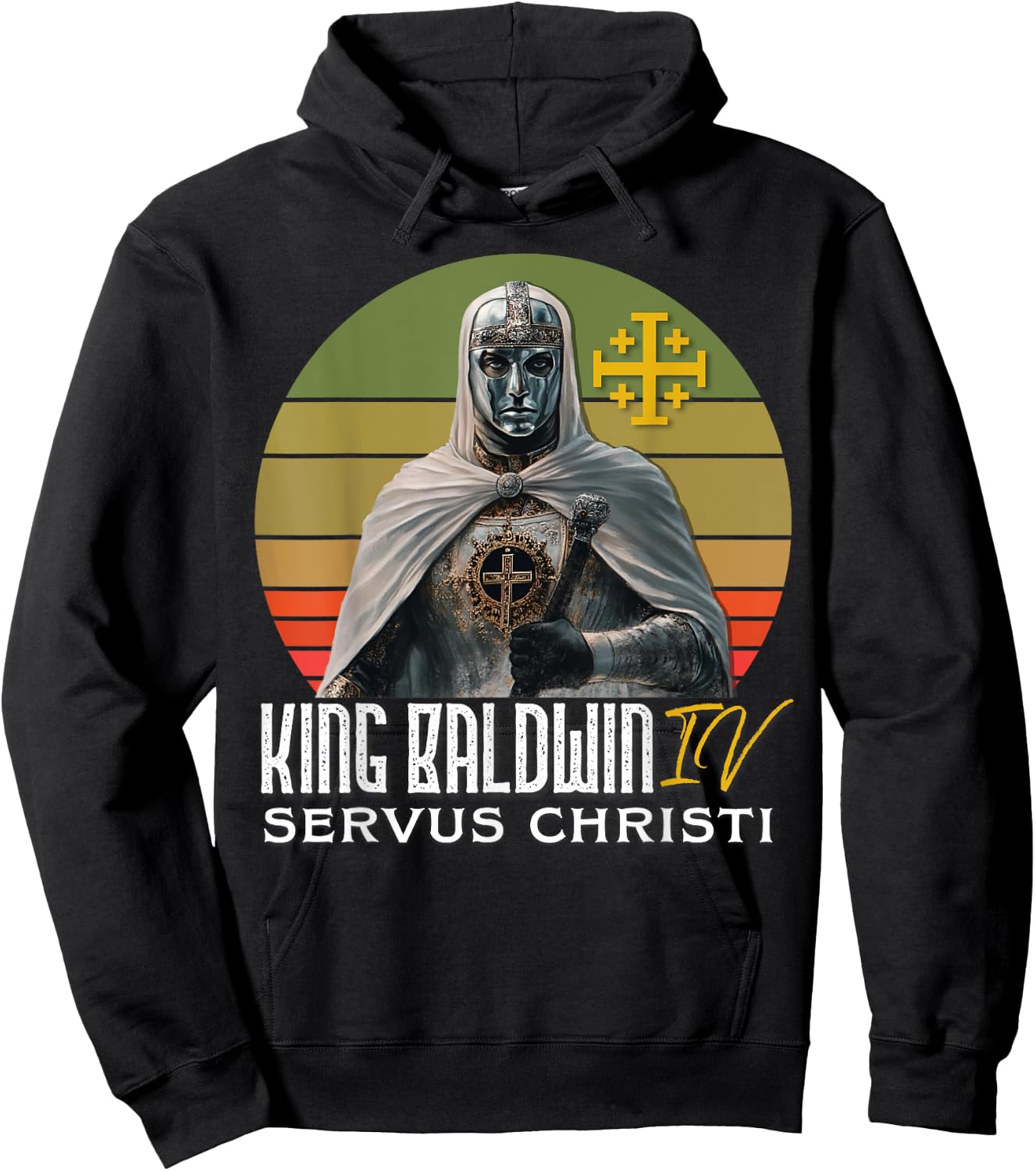 King Baldwin IV Jerusalem Cross Catholic Hoodie - Hoodie | Black