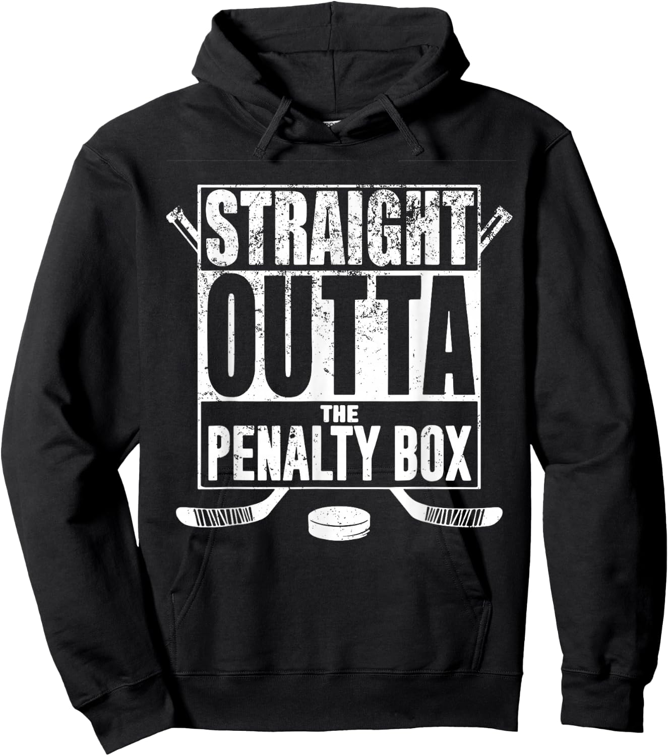 Straight Outta The Penalty Box Hockey Player Gift Hockey Hoodie - Hoodie | Black