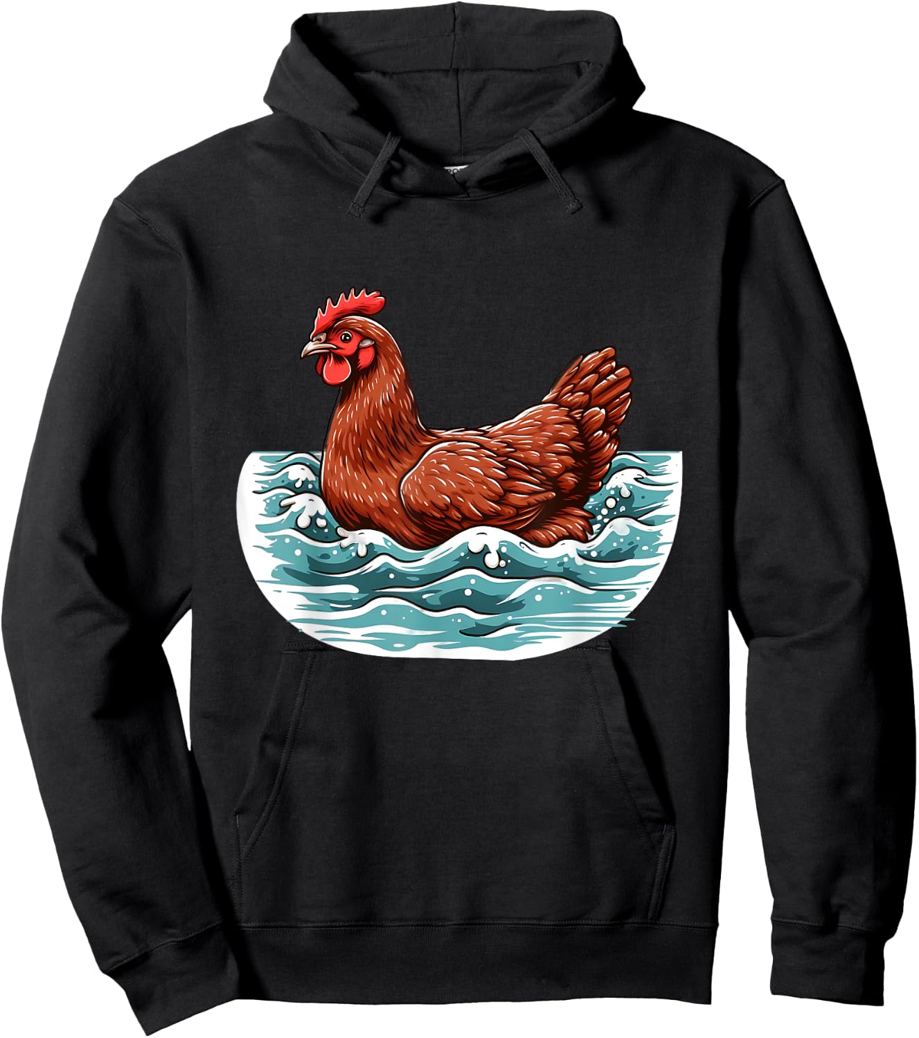 Chicken Swimming Through the Ocean - Swimming Chicken Hoodie - Hoodie | Black