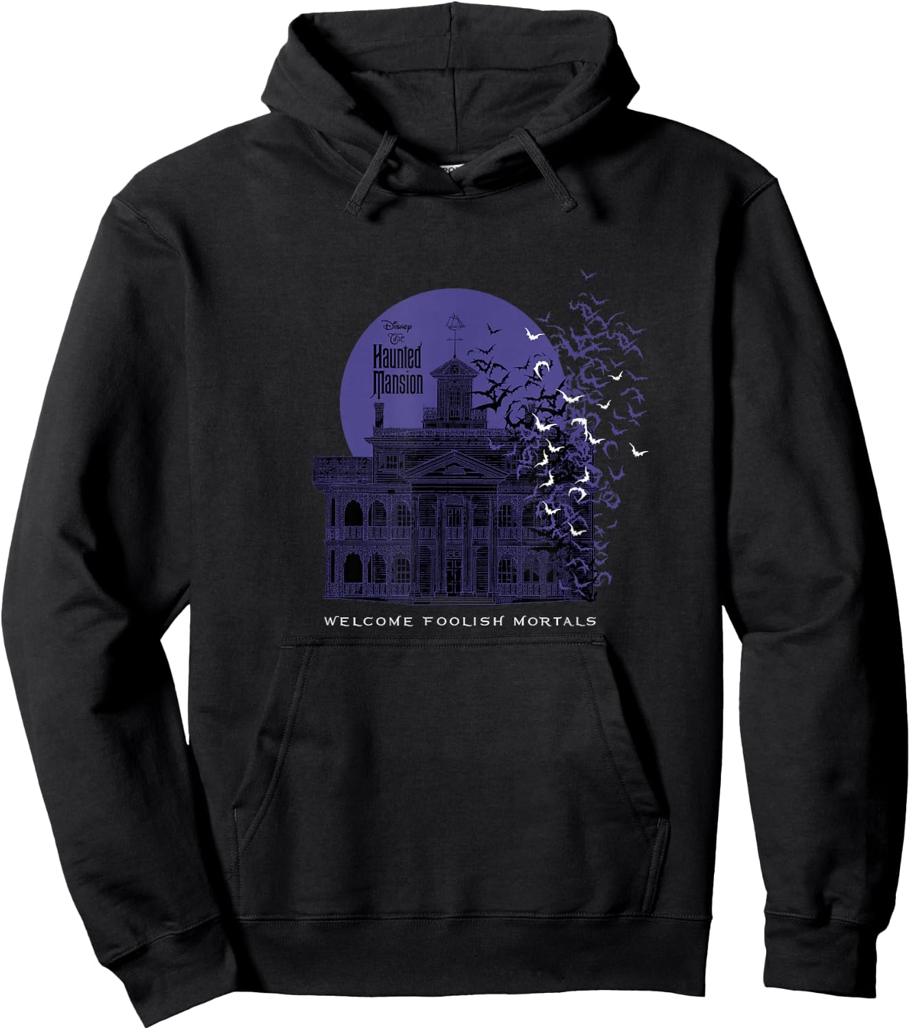 The Haunted Mansion Welcome Foolish Mortals Bats Poster Hoodie - Hoodie | Black