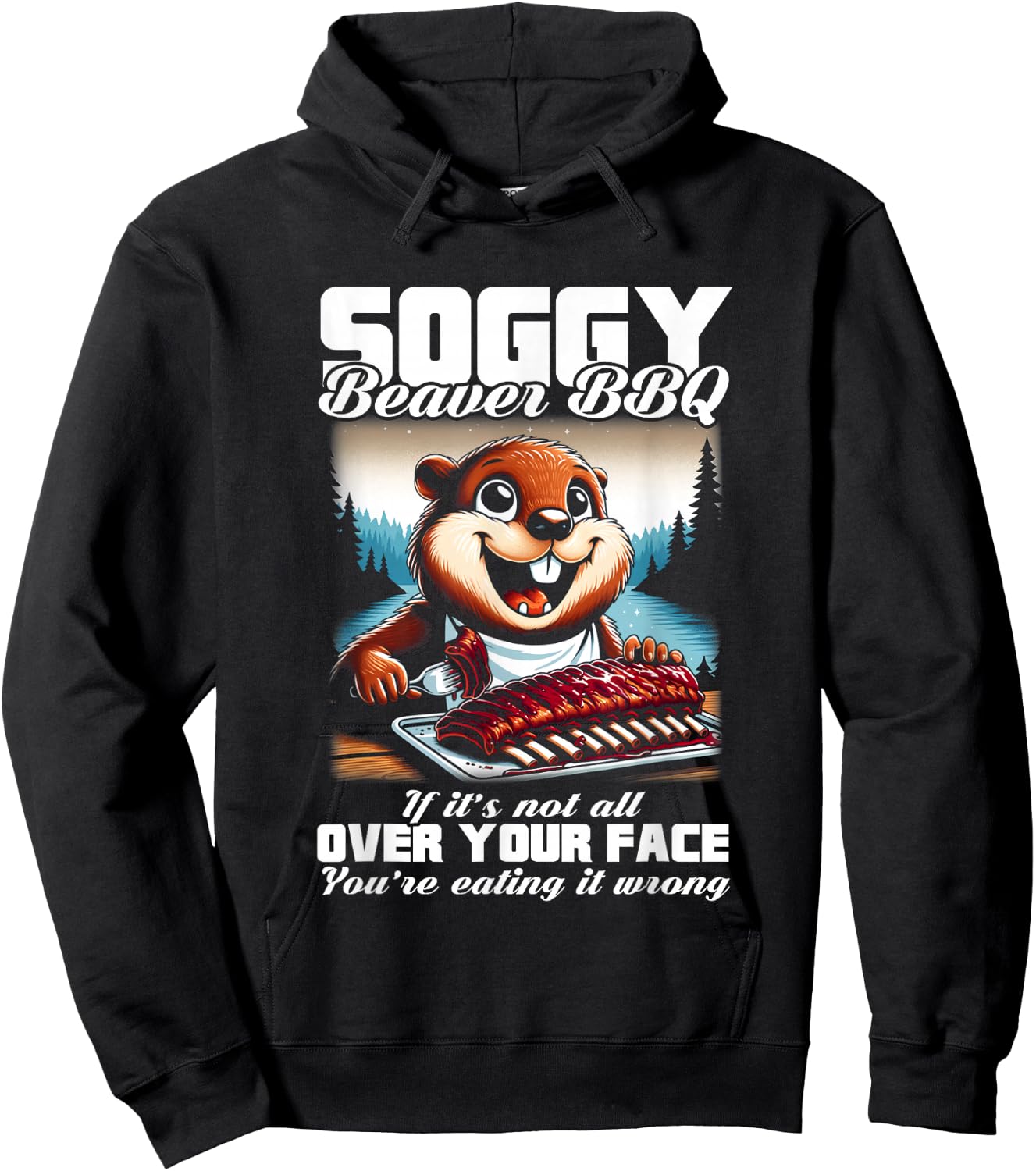 Graphic Soggy Beavers Awesome Animals Outfits For Lovers BBQ Hoodie - Hoodie | Black