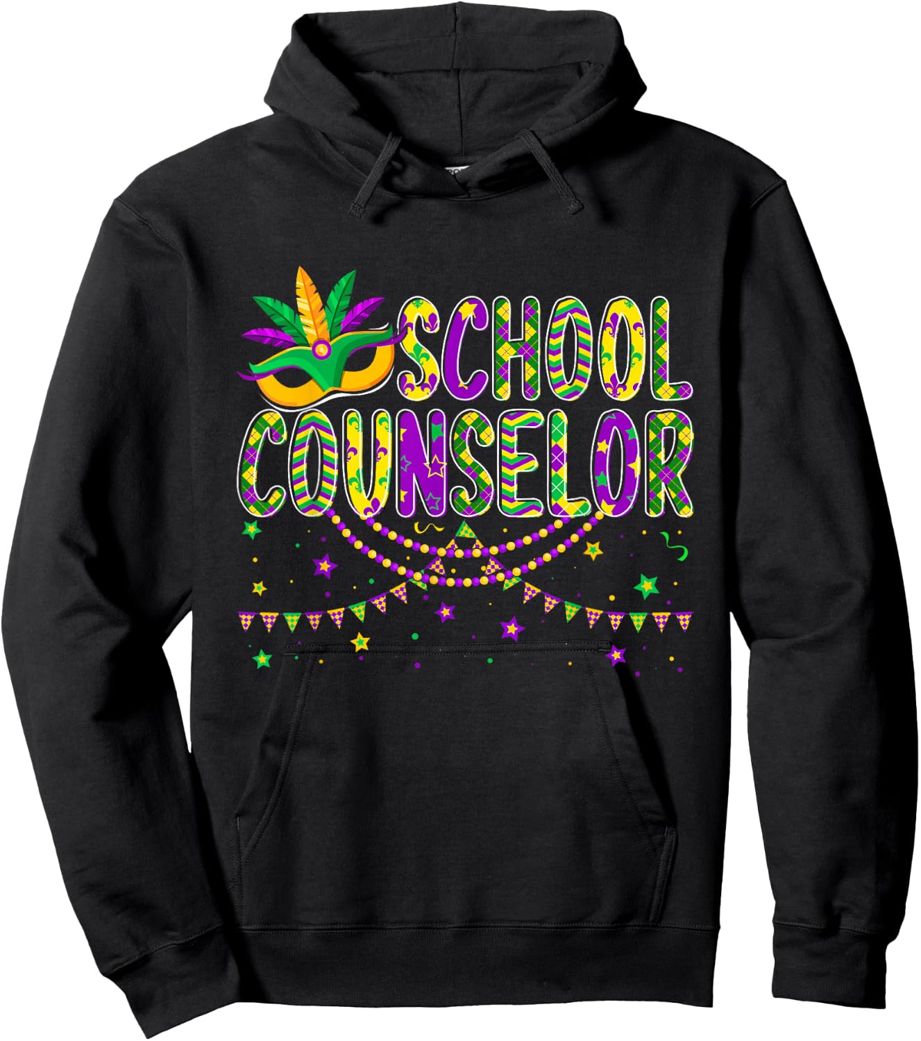 Mardi Gras School Counselor Jester Nurse Mardi Gras Women Hoodie - Hoodie | Black