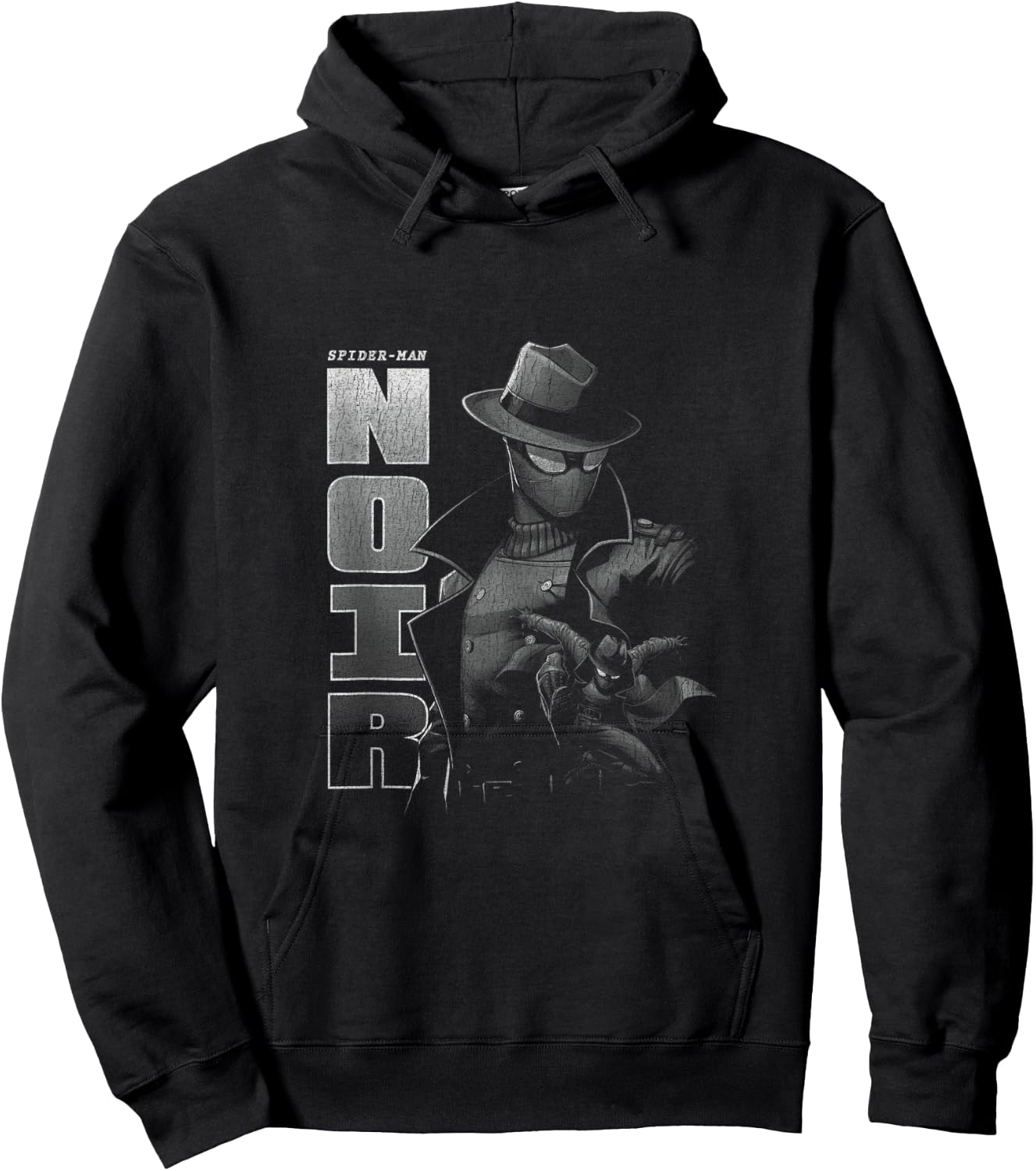Marvel Comics Spider-Man Noir Detective Distressed Vintage Hoodie - Hoodie | Black